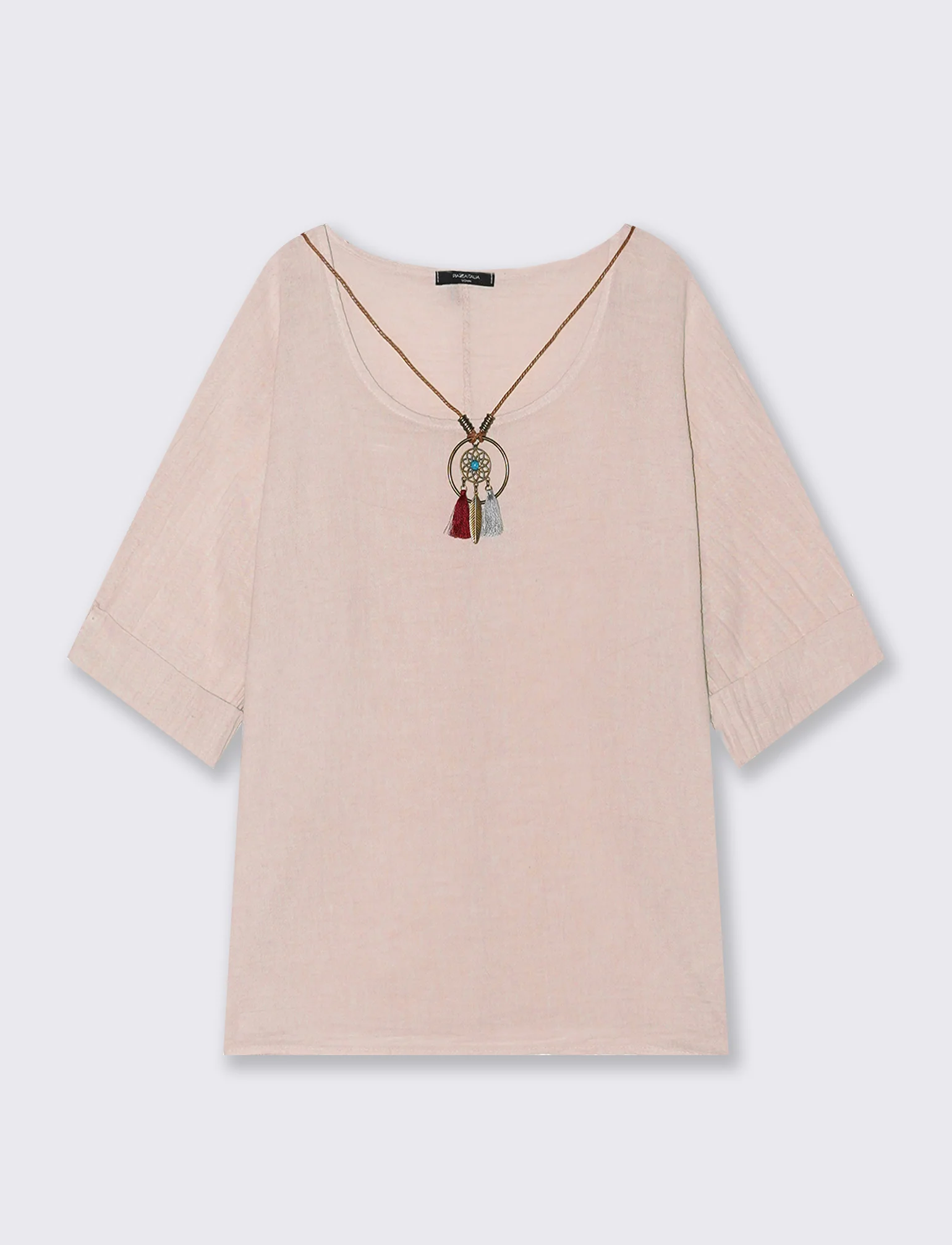Casacca over con collana - Rosa