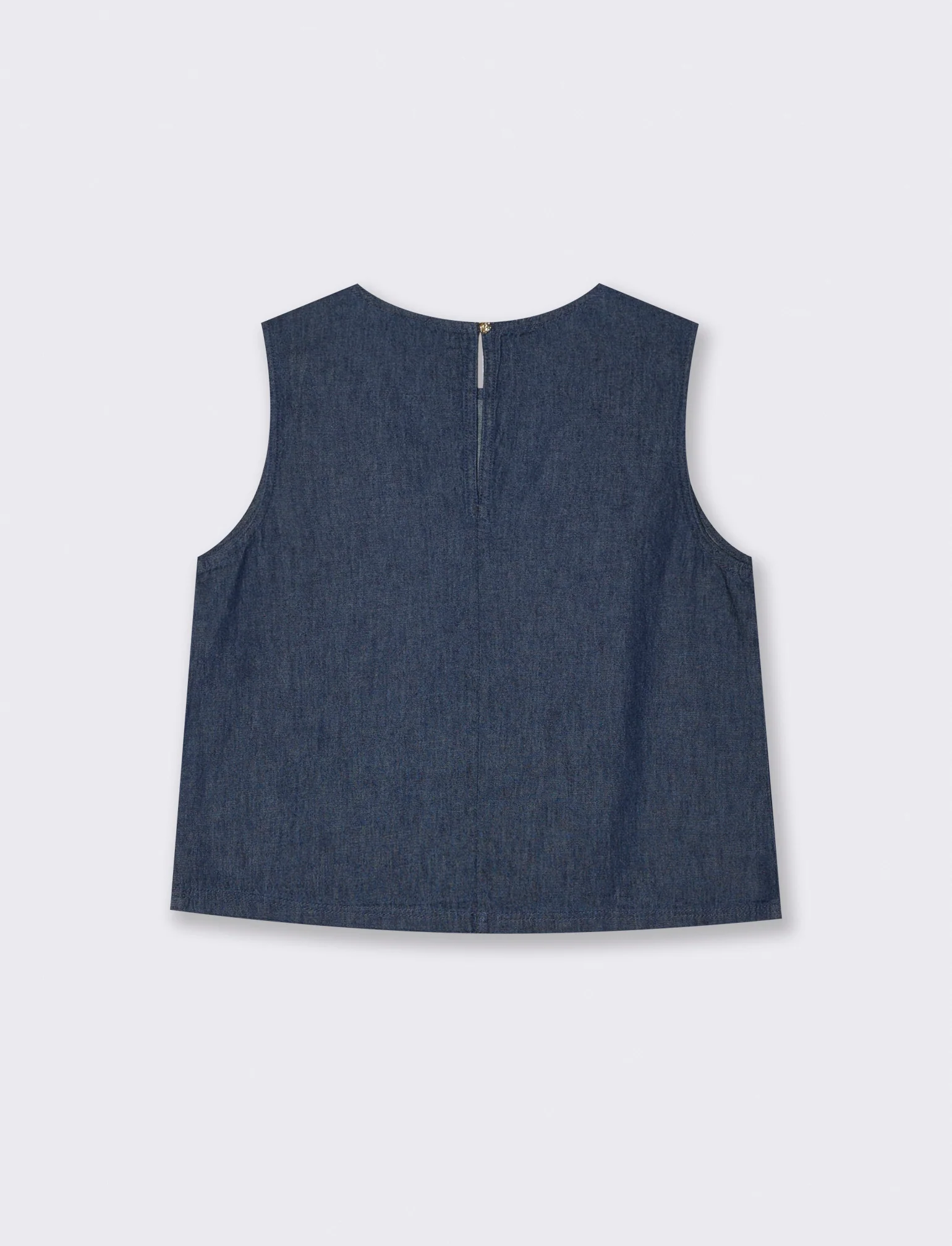 Casacca Smanicata con Chiusura Retro - DENIM SCURO - Image 2