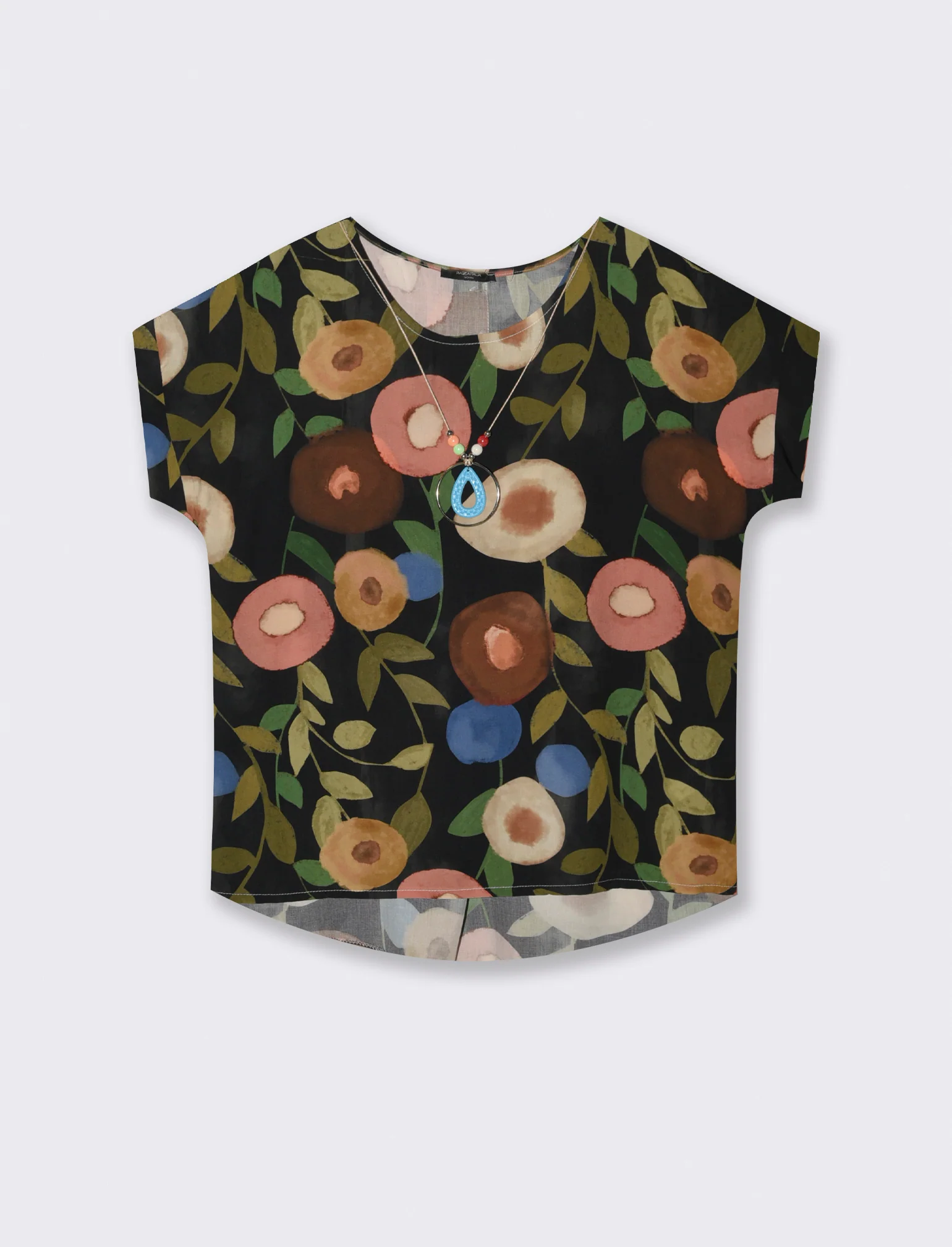 Casacca stampata con collana - Nero - Image 3