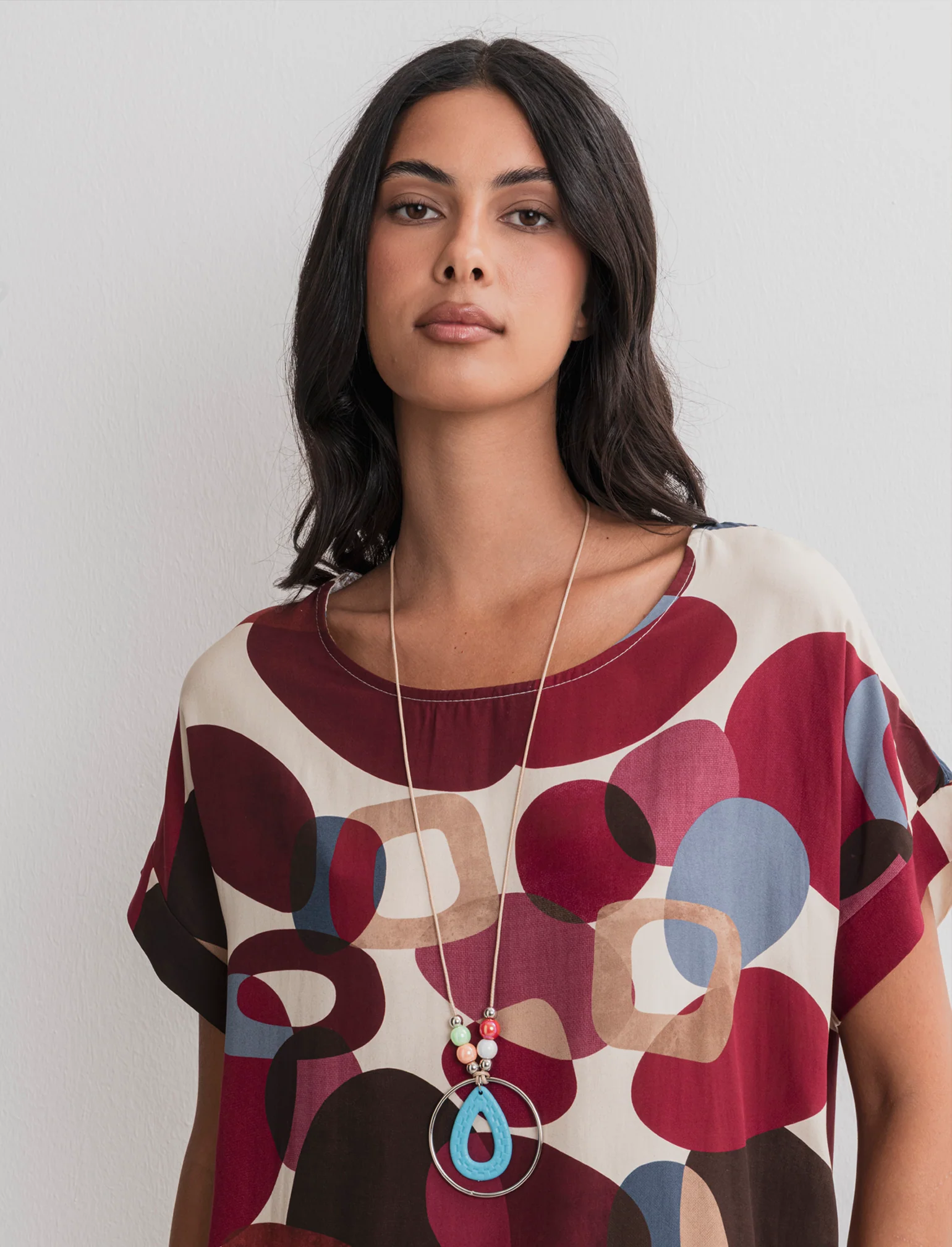 Casacca stampata con collana - Vinaccia - Image 3