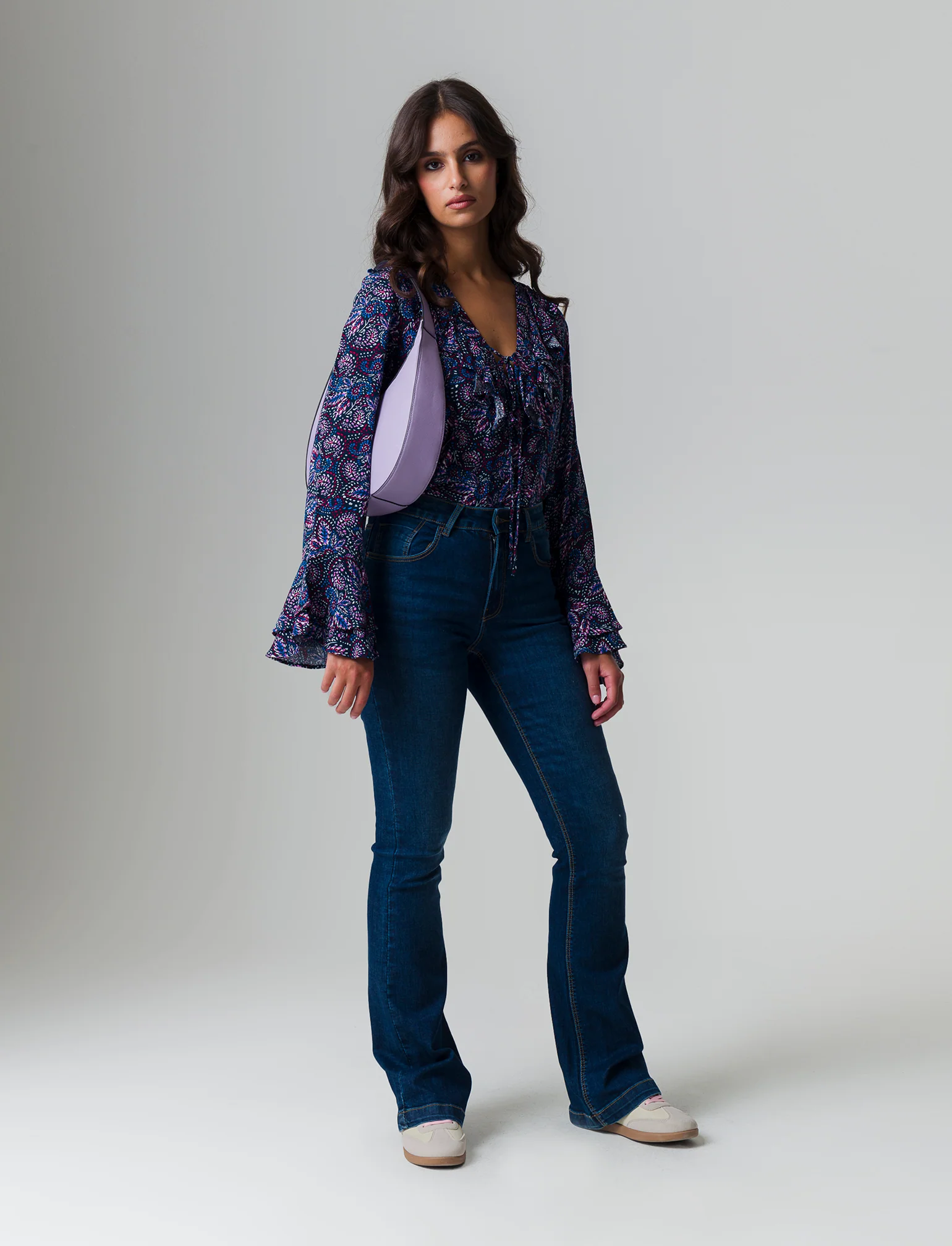 Casacca stampata con rouches da donna - var 1 - Image 2