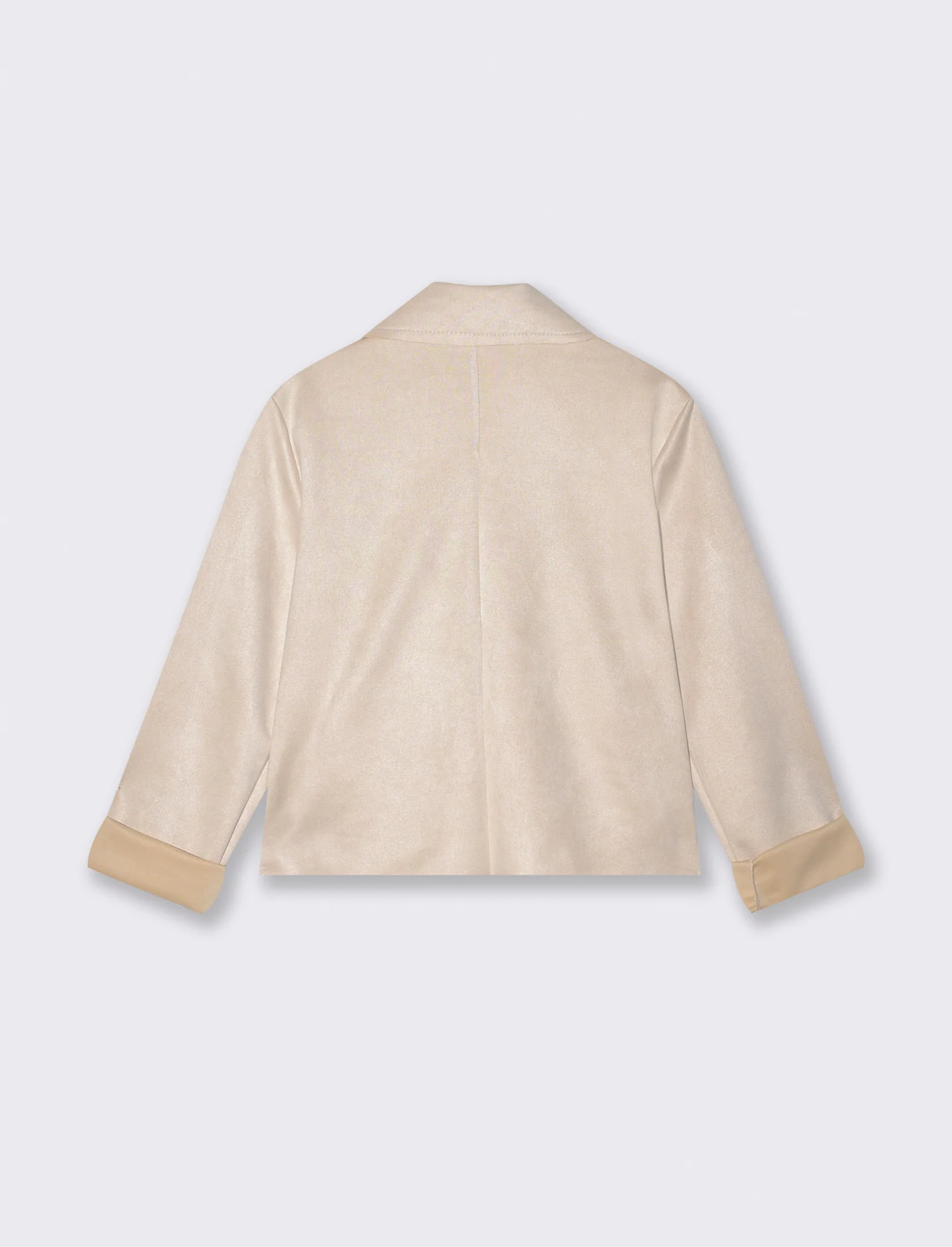 Chiodo in suede elegante - Vaniglia - Image 2