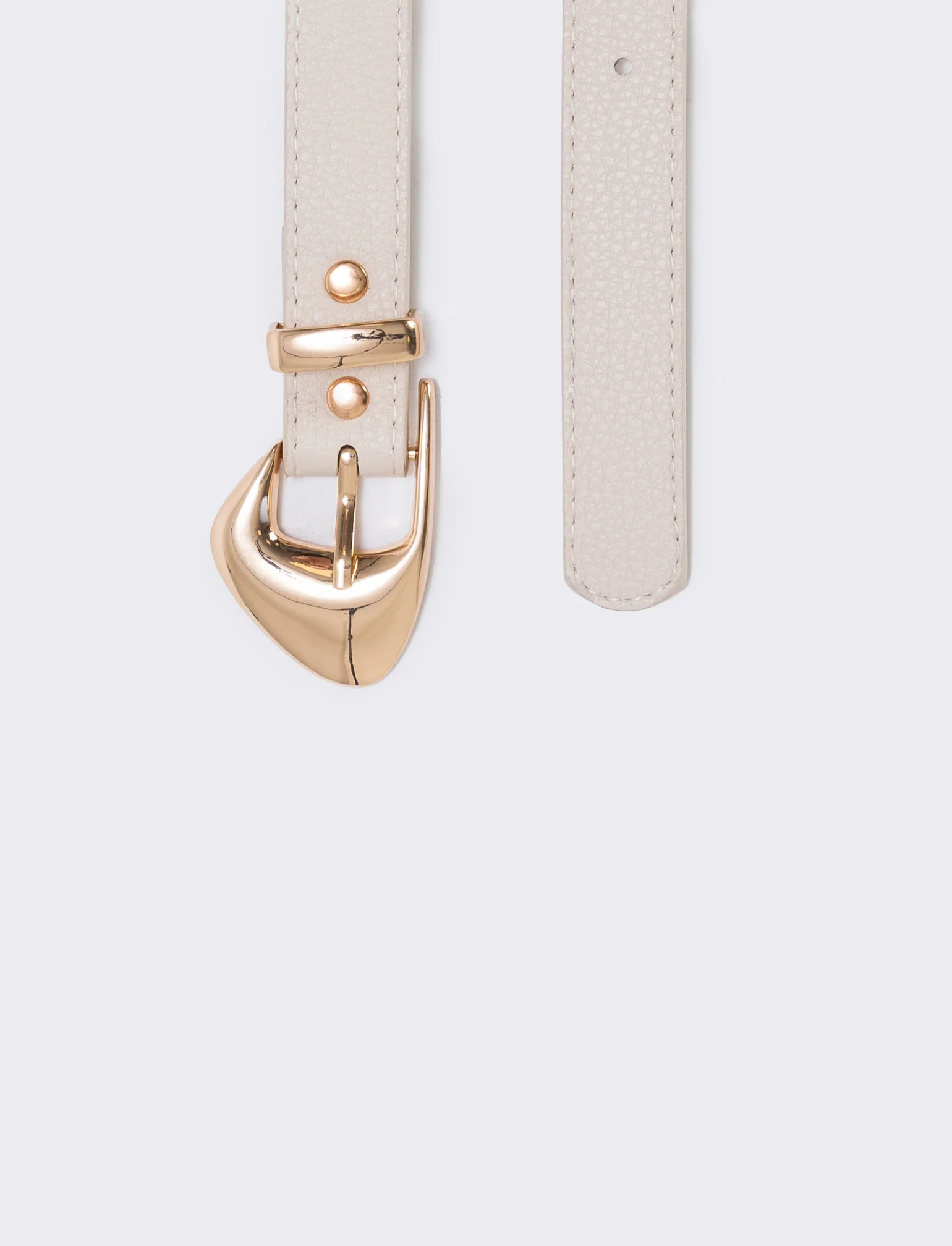 Cintura asimmetrica con fibbia elegante - Beige - Image 2