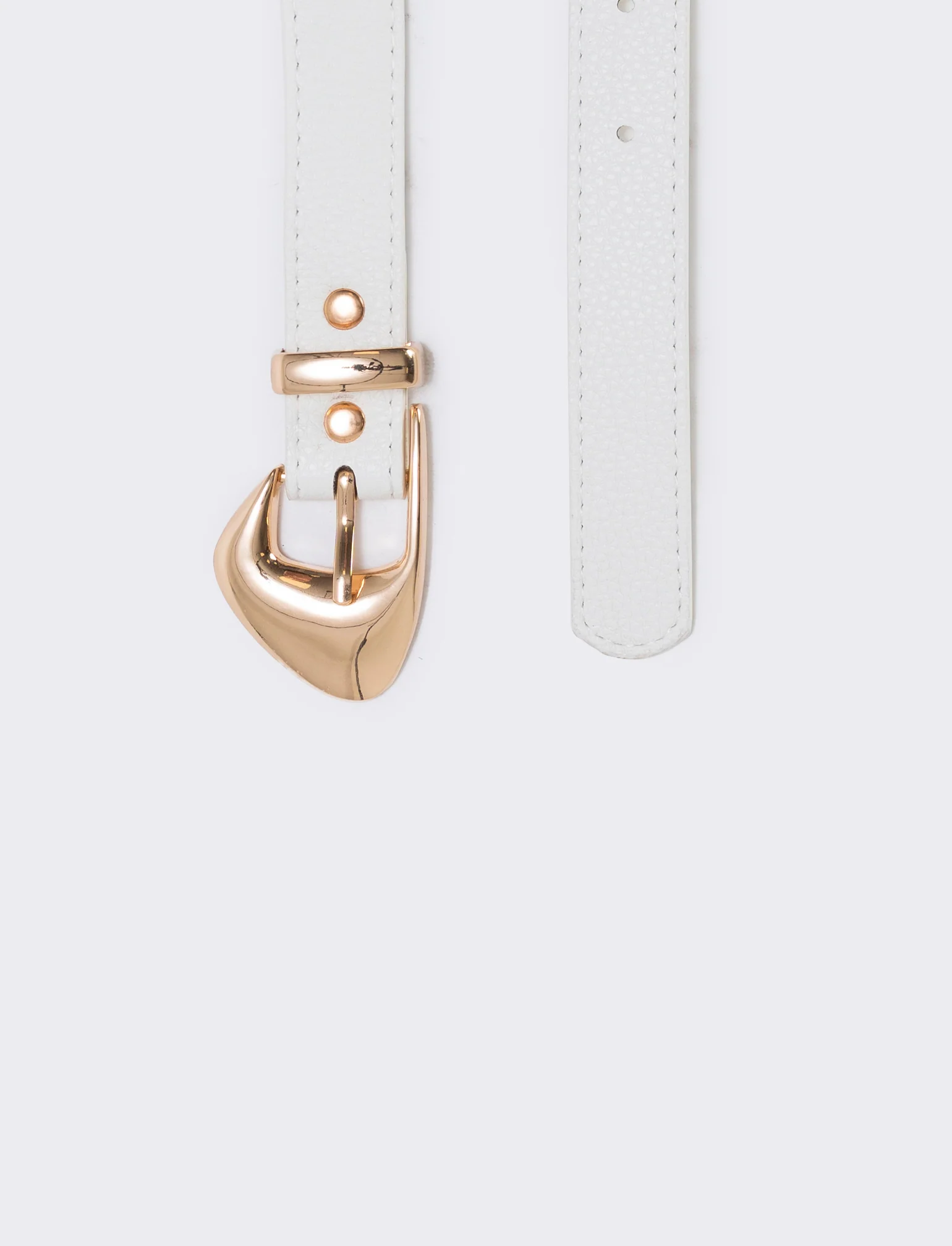 Cintura asimmetrica con fibbia elegante - Bianco - Image 2