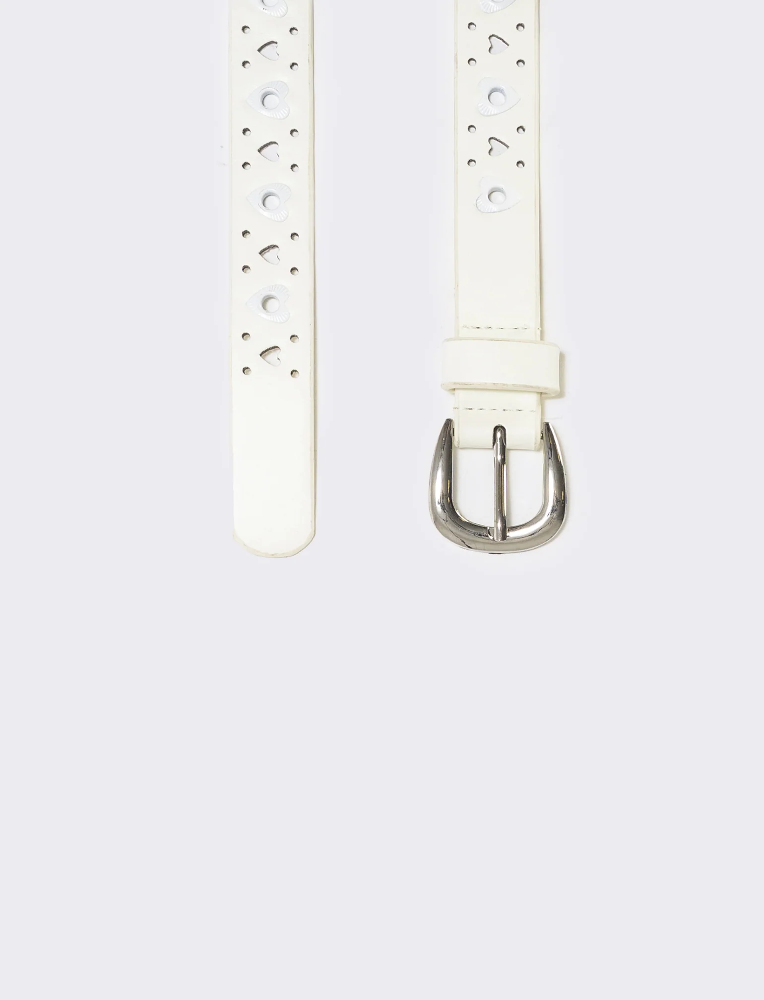 Cintura asole con cuoricini decorativi - Bianco - Image 2