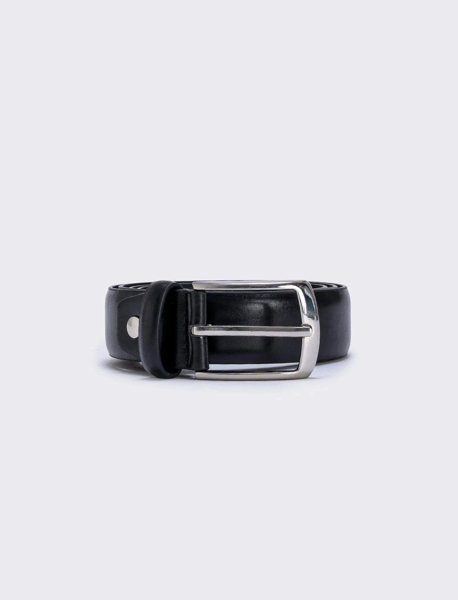 Cintura bombata liscia 3,5 cm uomo - Nero