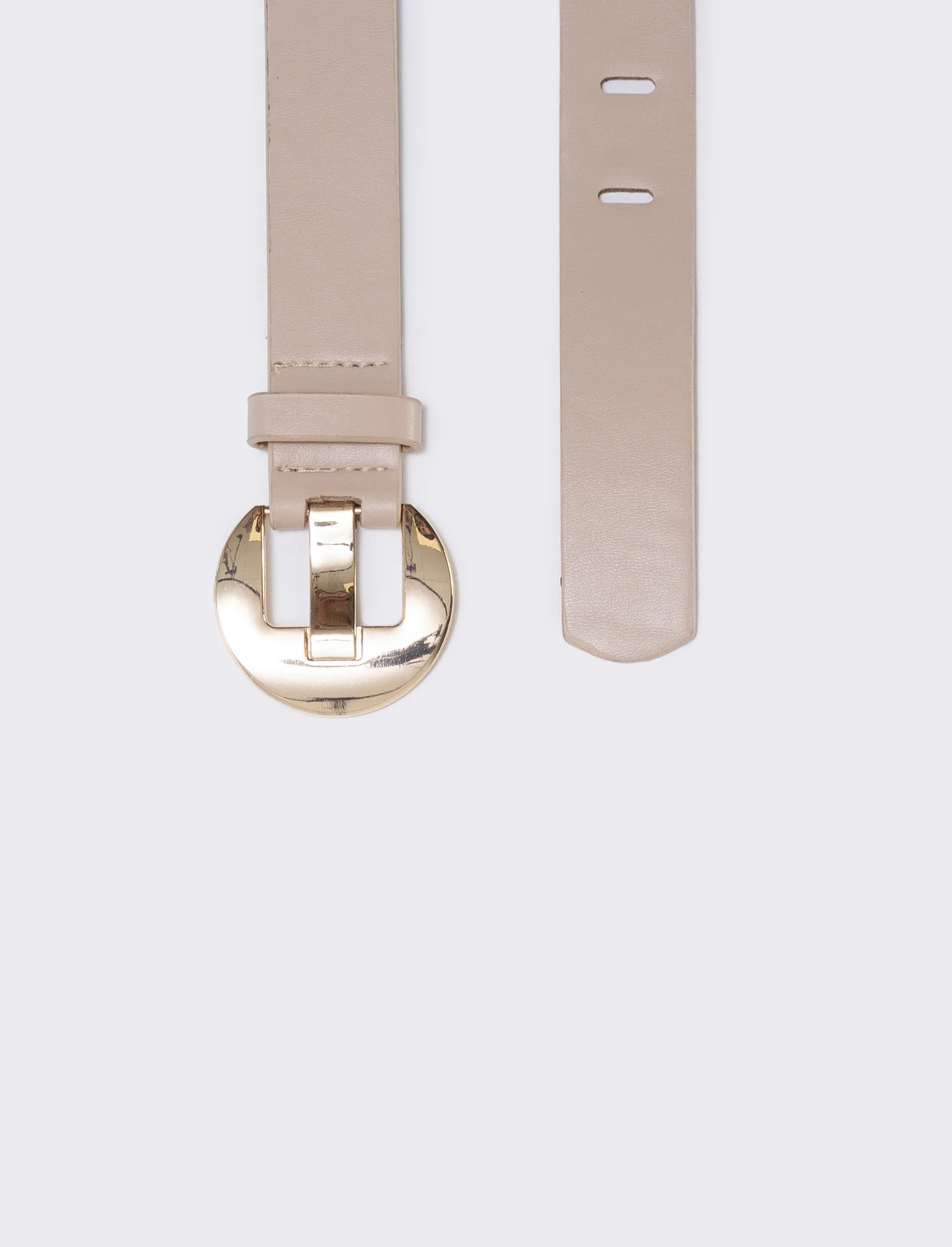 Cintura con asole rettangolari - Beige - Image 2