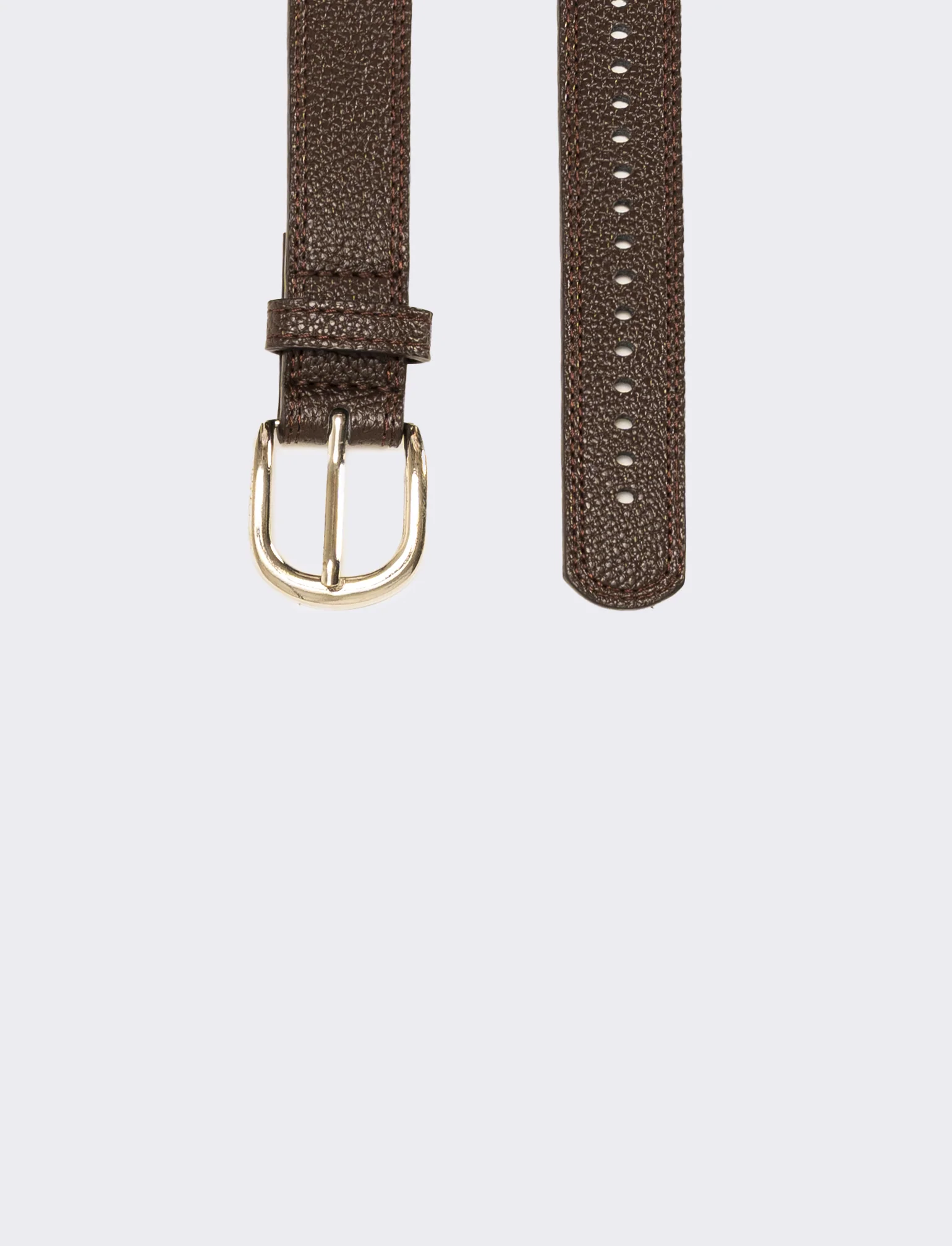 Cintura con buchi lungo fusto h 3 cm 75-85 - Marrone - Image 2