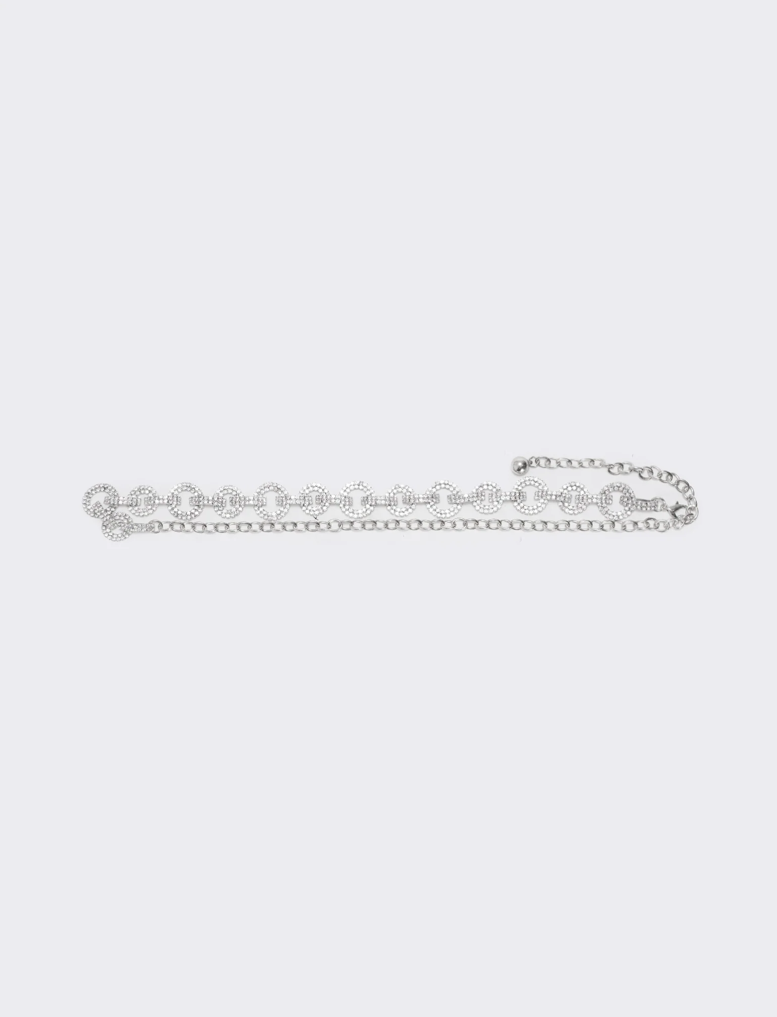 Cintura con cerchi in strass - Argento