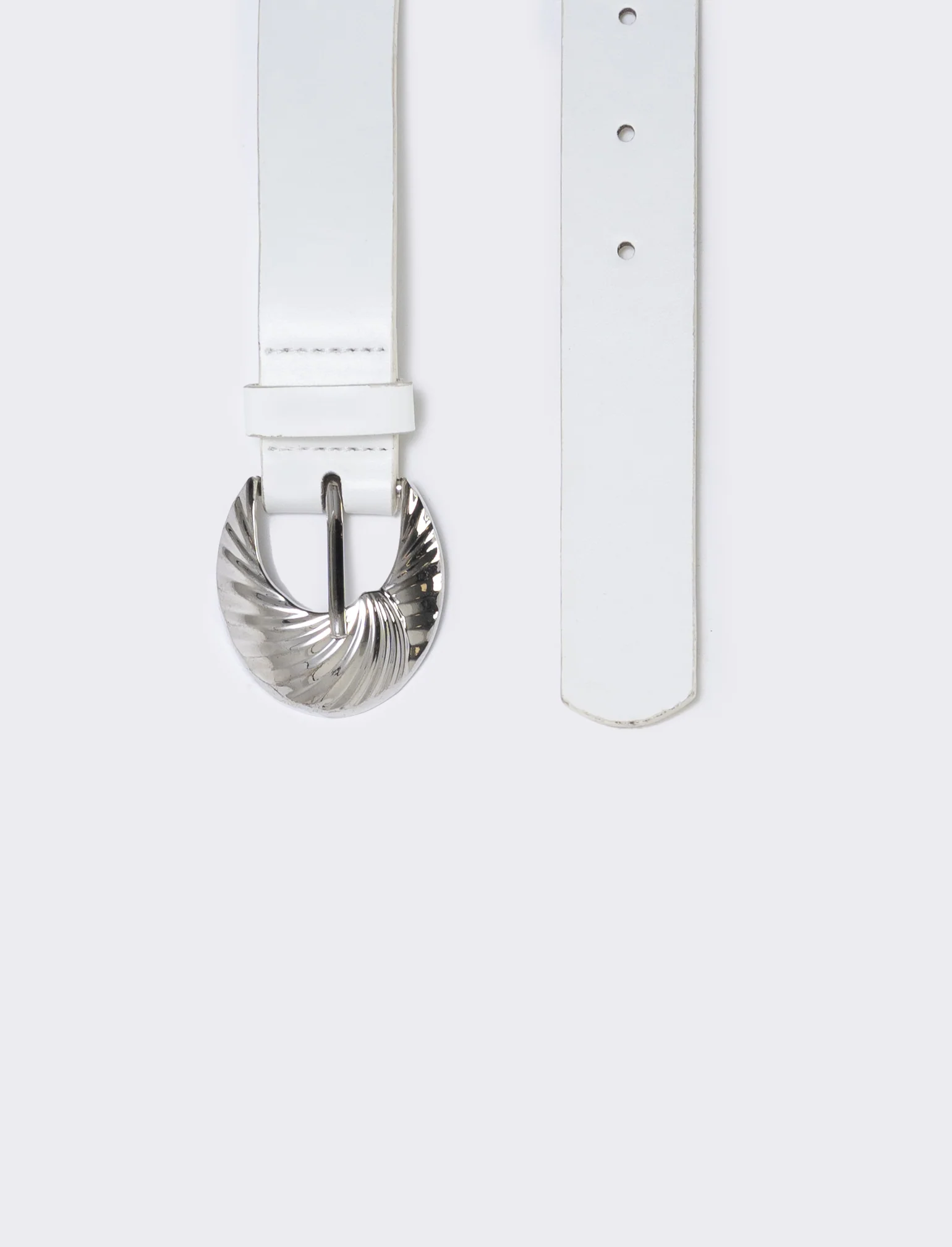 Cintura con fibbia lavorata - Bianco - Image 2