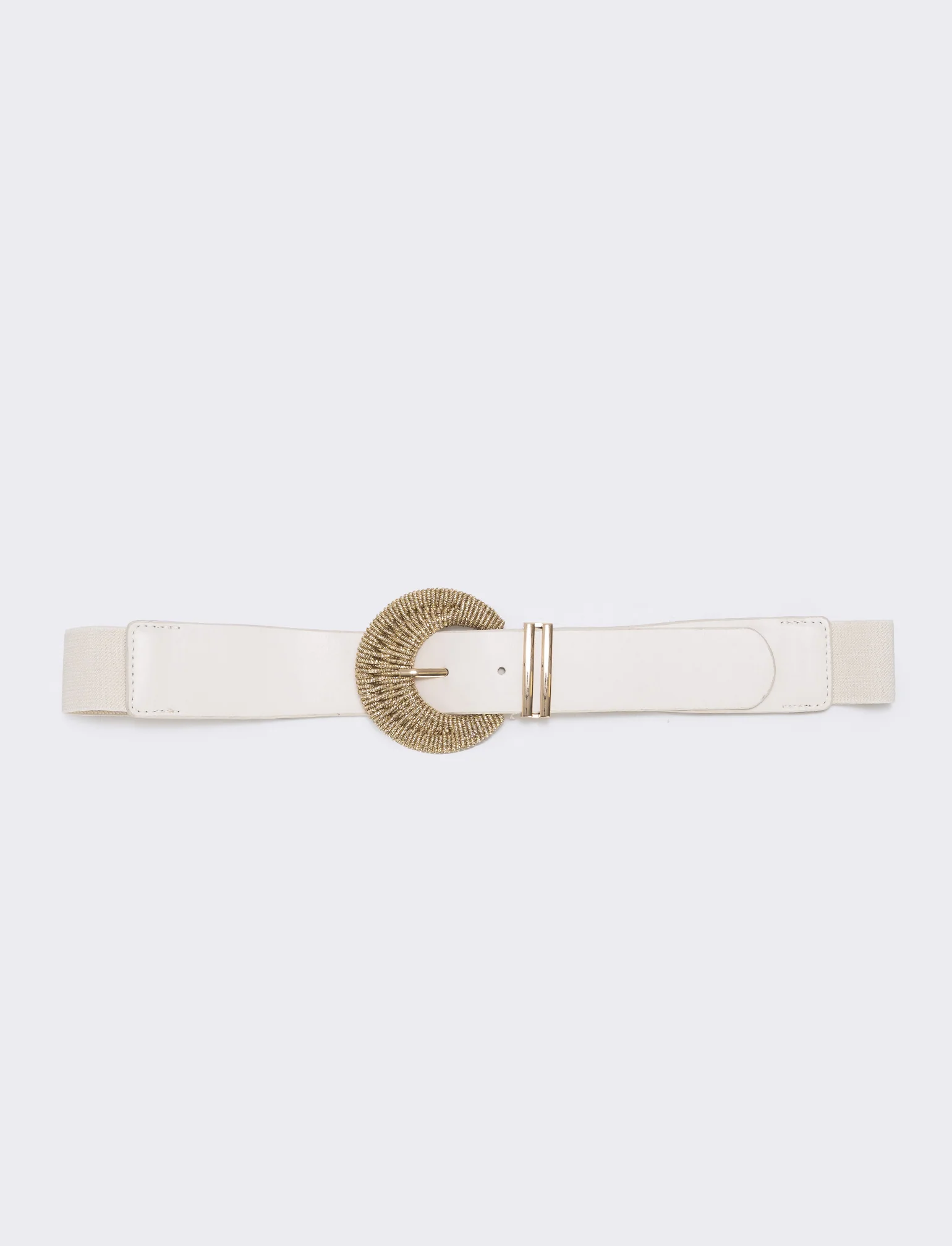 Cintura con fibbia lurex elegante - Beige