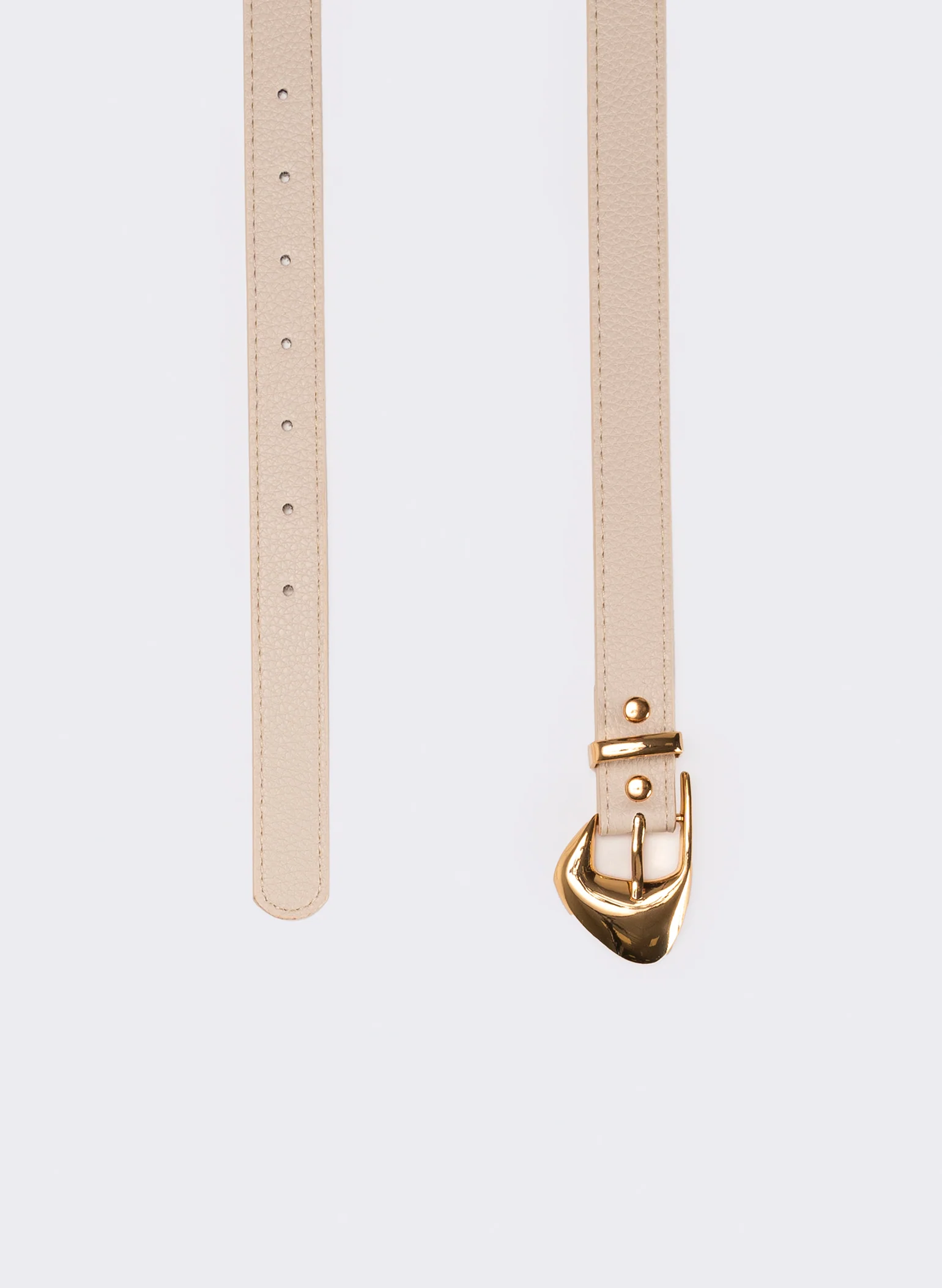 Cintura donna con fibbia con punta - Beige - Image 2