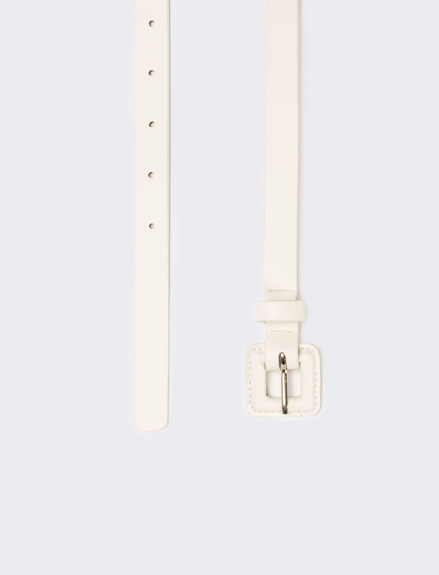 Cintura donna con fibbia rivestita - Bianco - Image 2