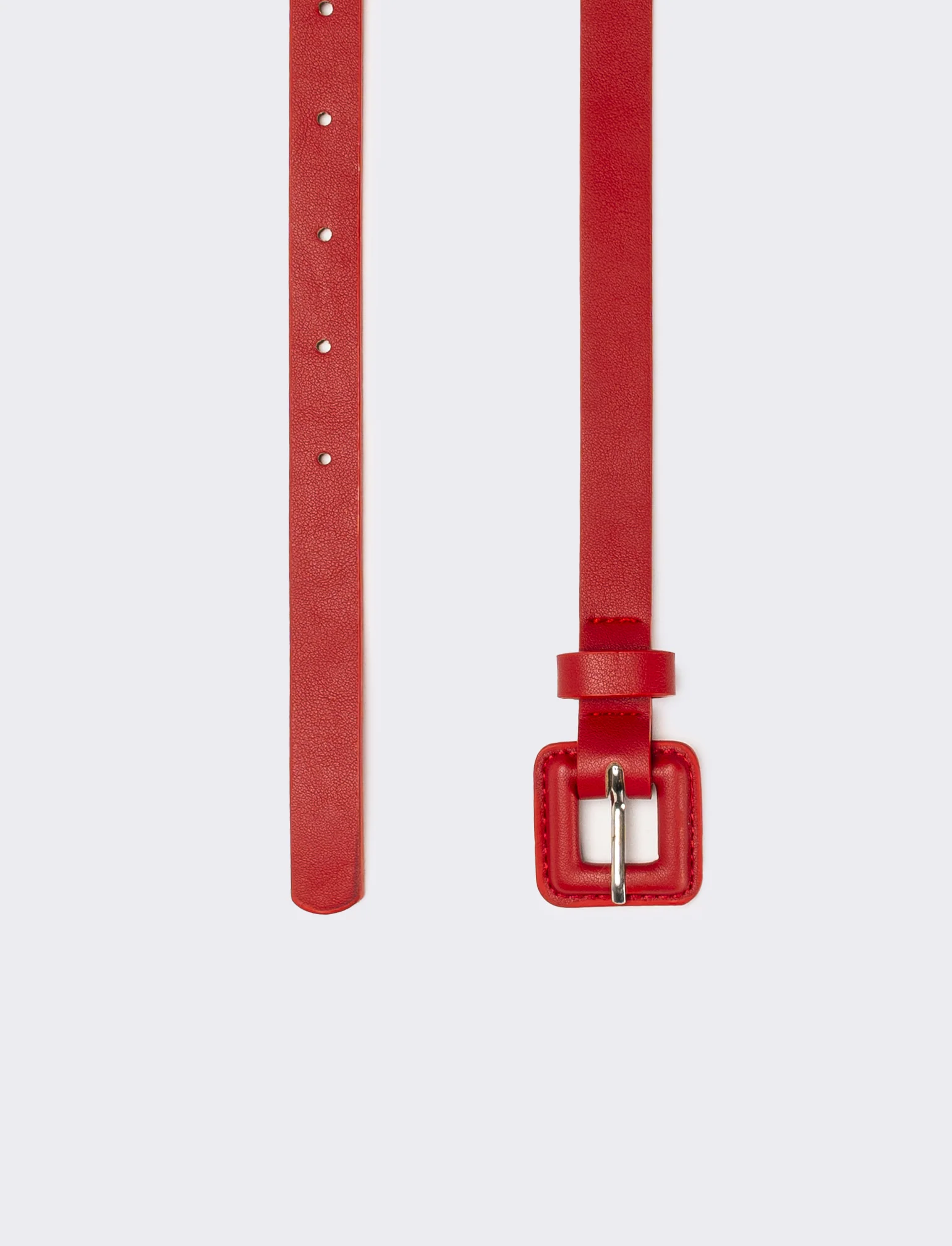 Cintura donna con fibbia rivestita - Rosso - Image 2