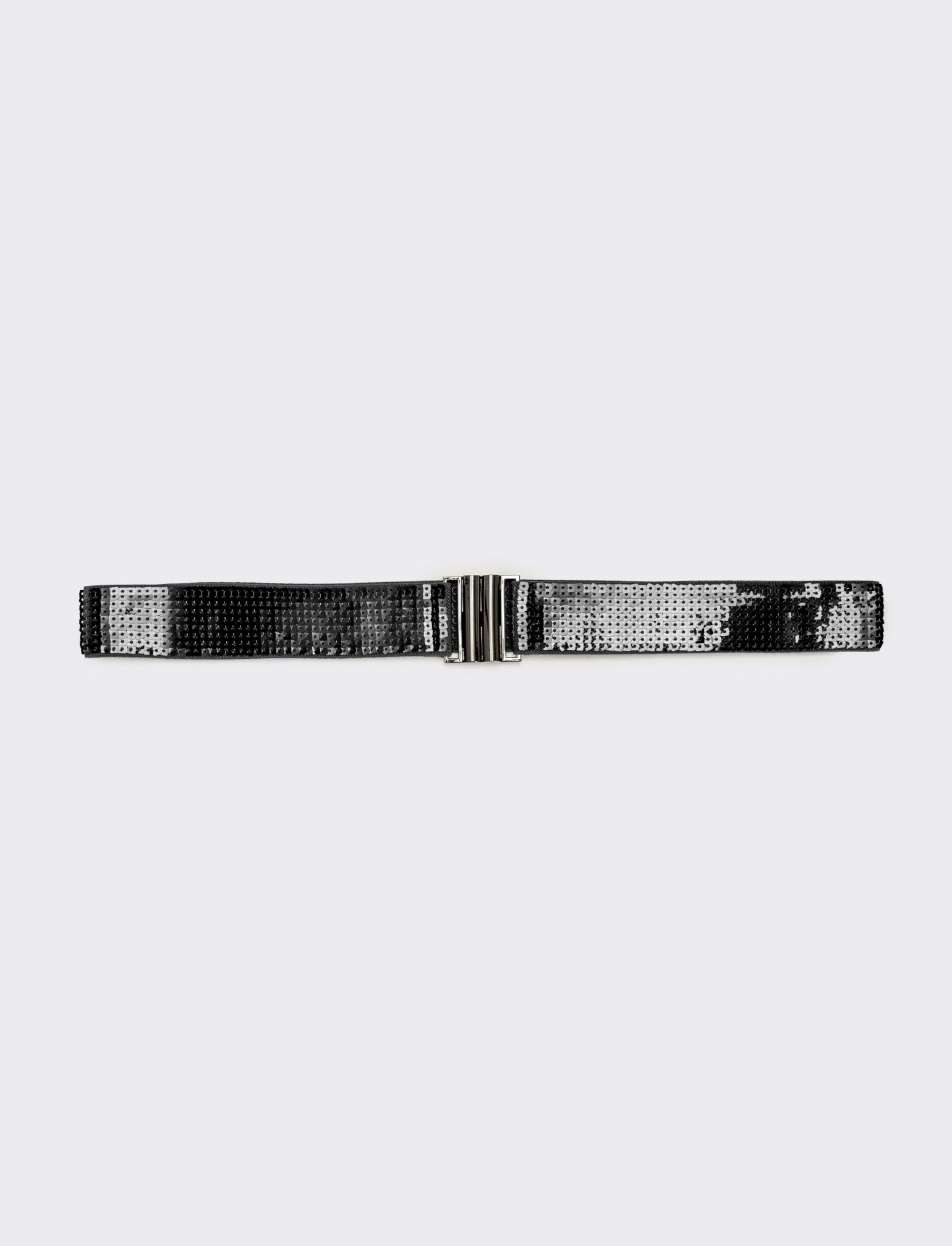 Cintura donna con paillettes quadrata h 4 cm - Nero
