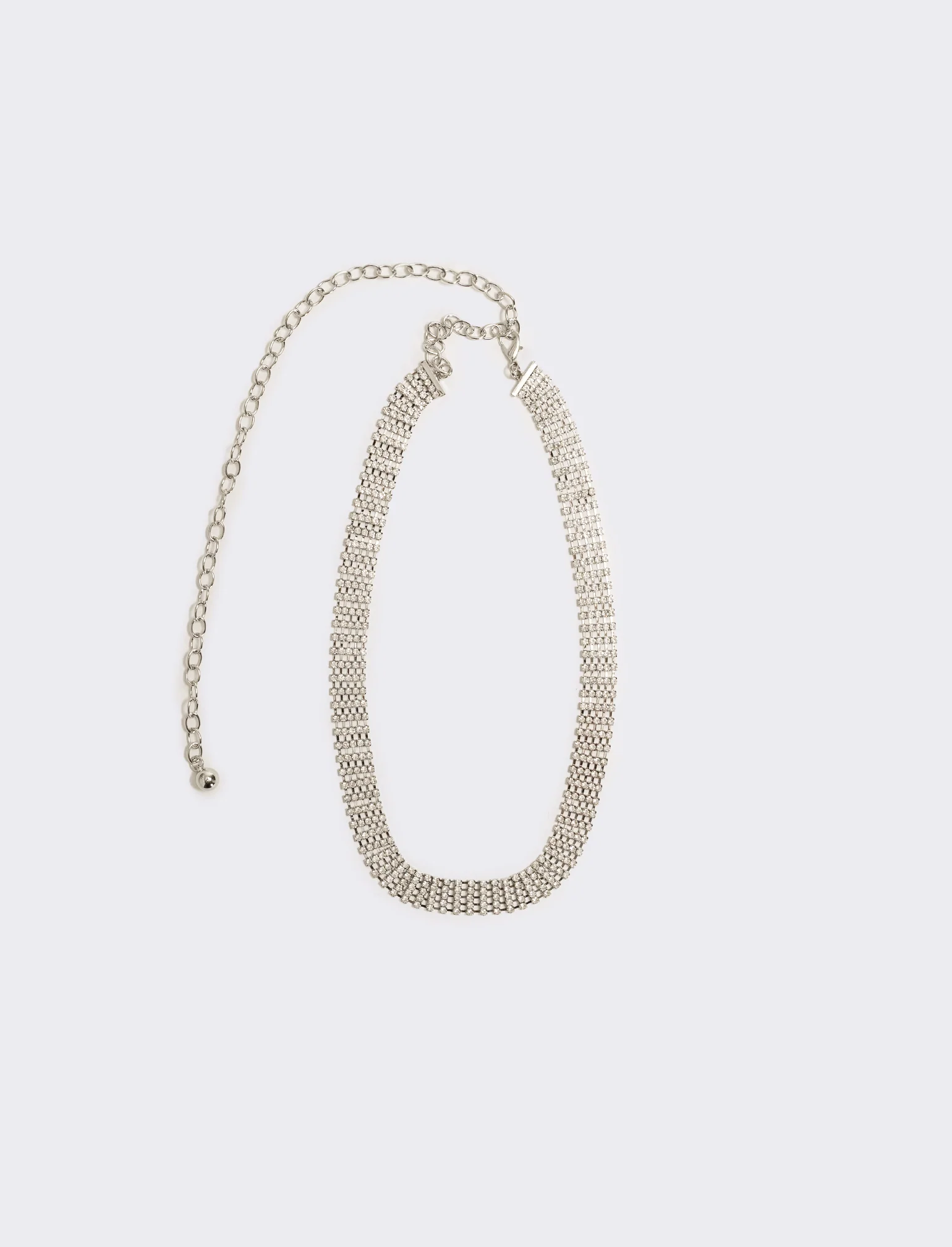 Cintura donna con strass e chiusura gancetto - Argento