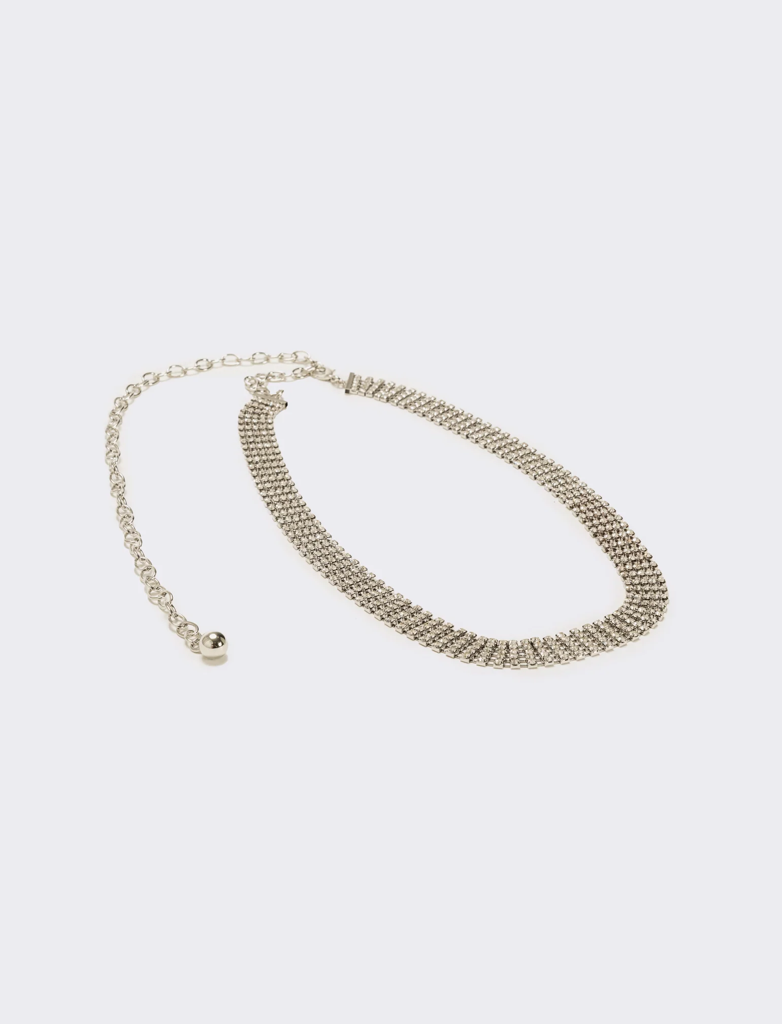 Cintura donna con strass e chiusura gancetto - Argento - Image 2