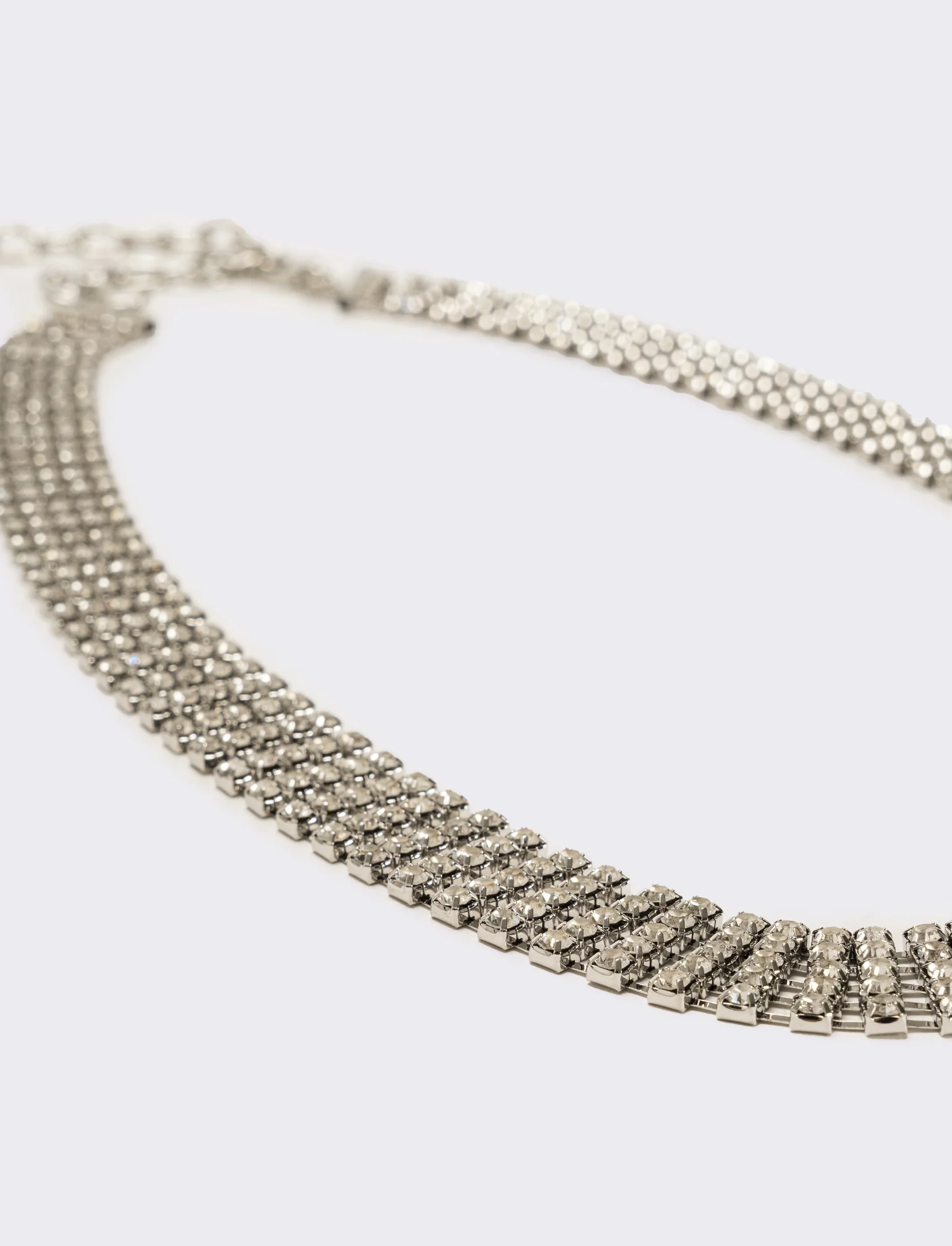 Cintura donna con strass e chiusura gancetto - Argento - Image 3