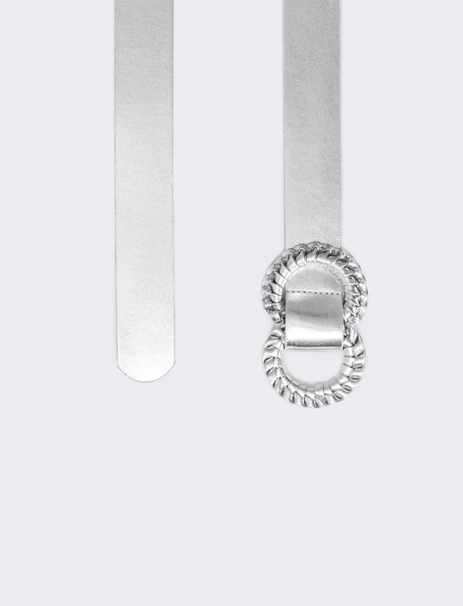 Cintura donna doppia fibbia intreccio - Argento - Image 2