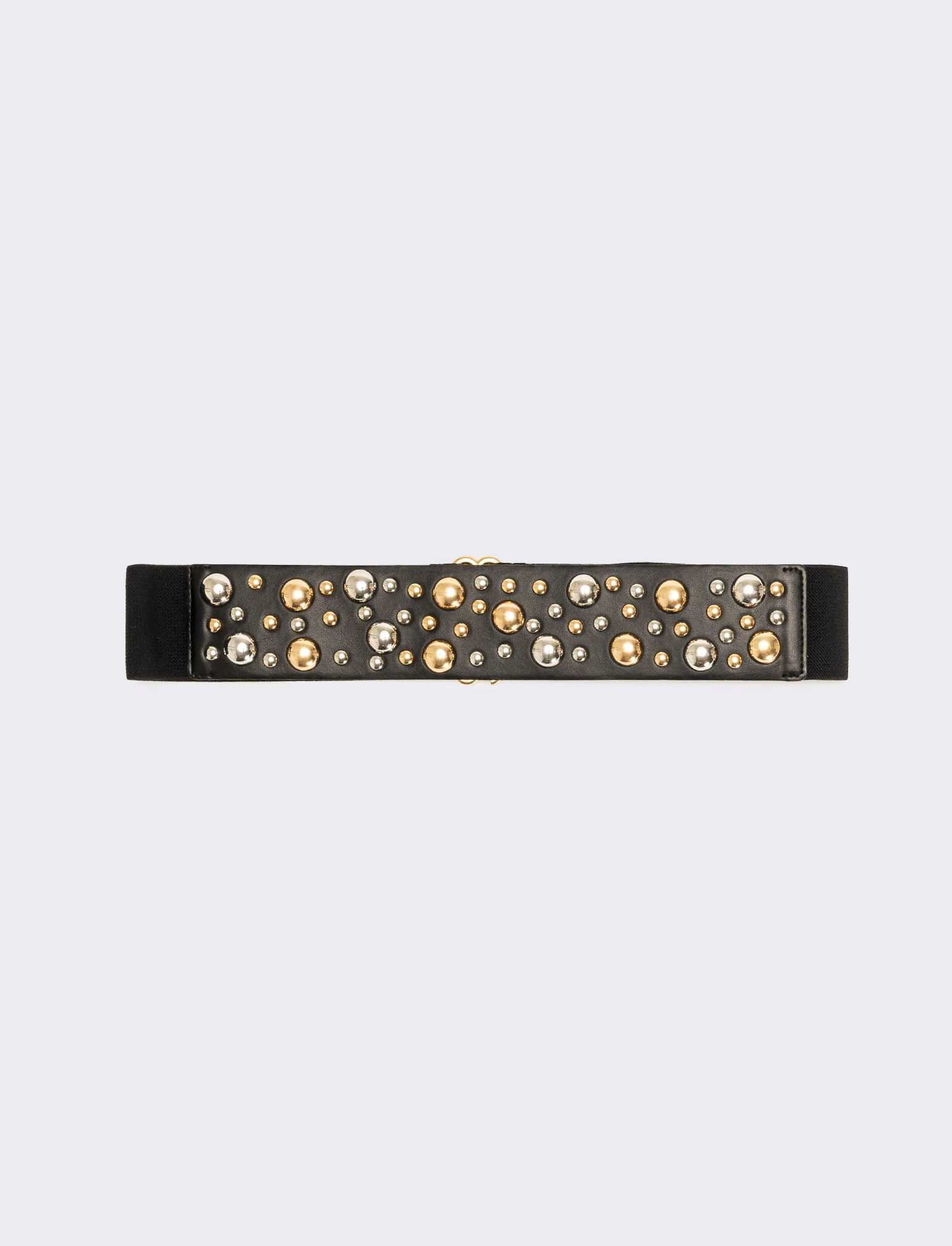 Cintura donna elastica con borchie a sfera - Nero