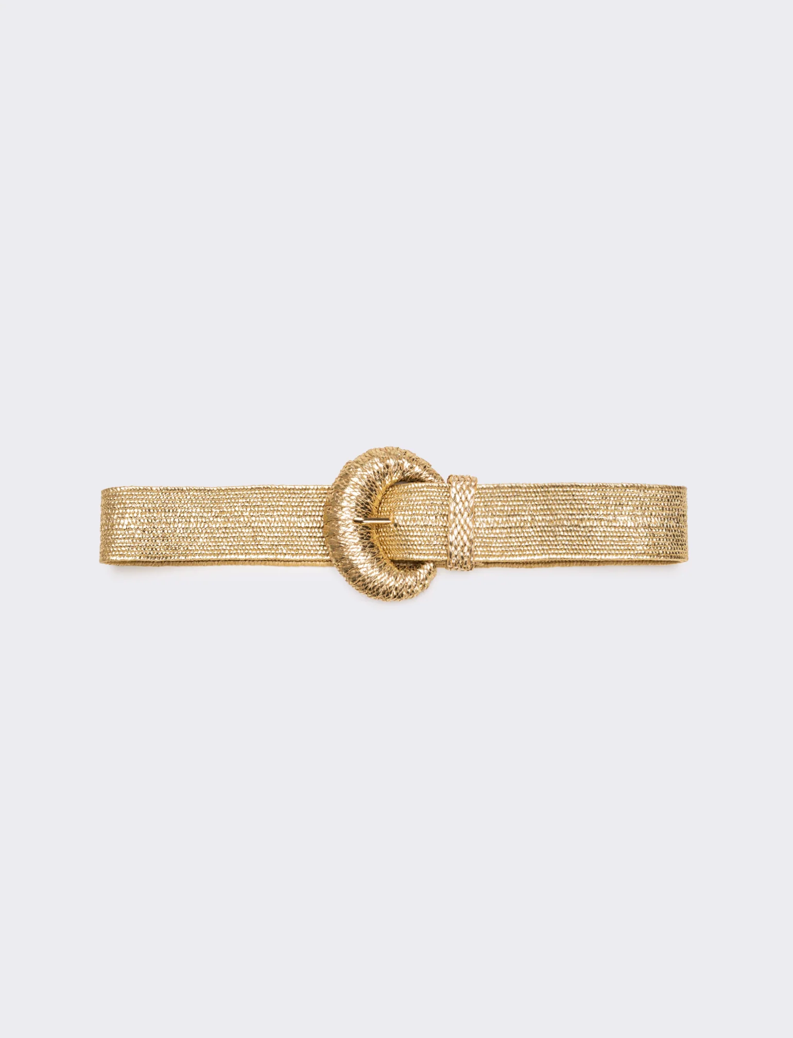 Cintura donna elastica con fibbia rivestita - Oro