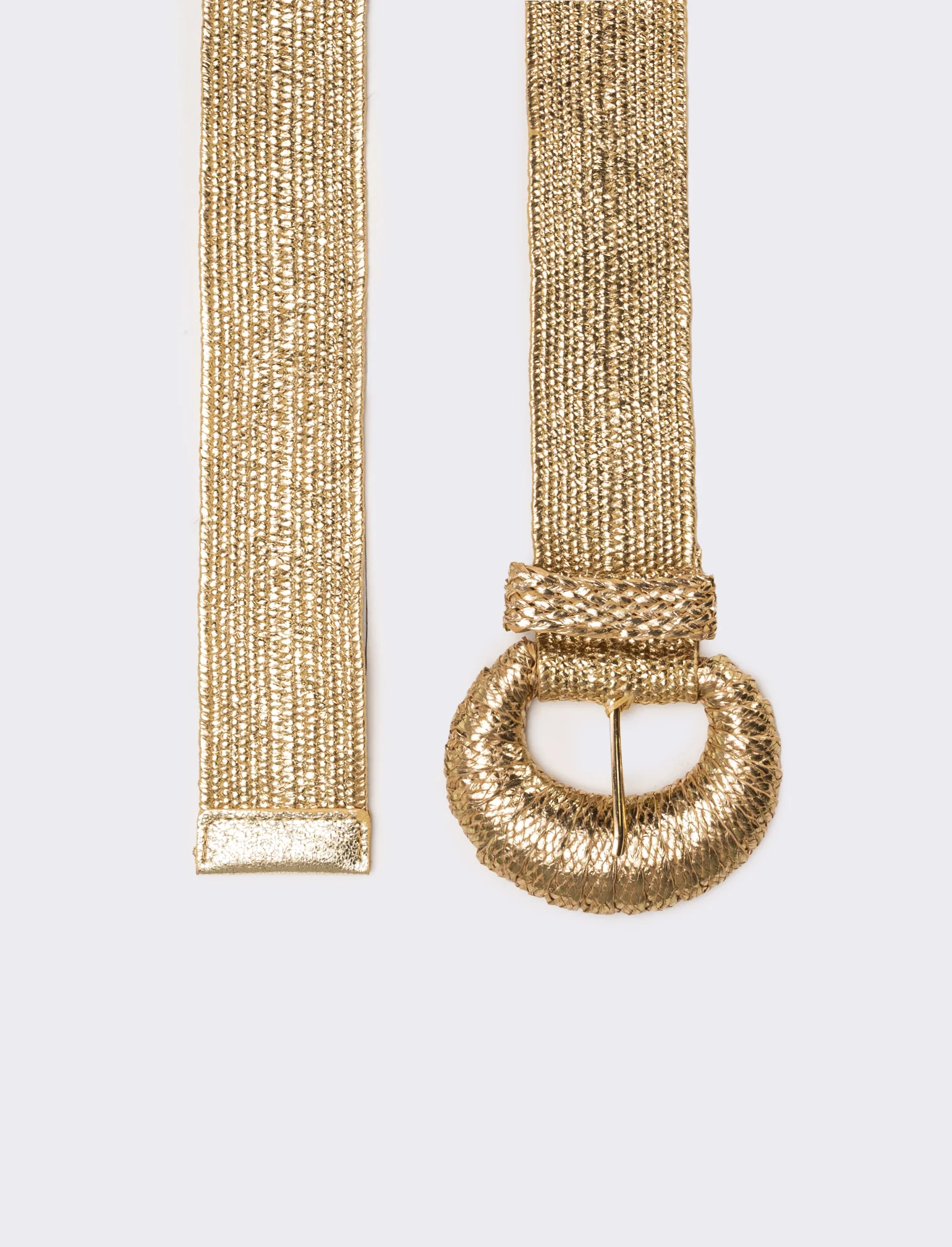 Cintura donna elastica con fibbia rivestita - Oro - Image 2