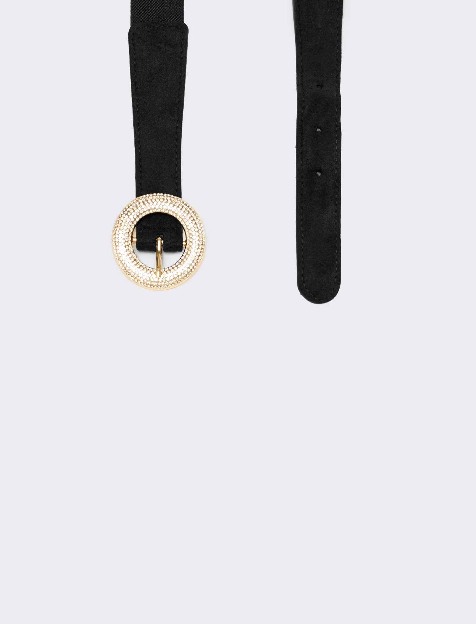 Cintura donna elastica con fibbia strass - Nero - Image 2