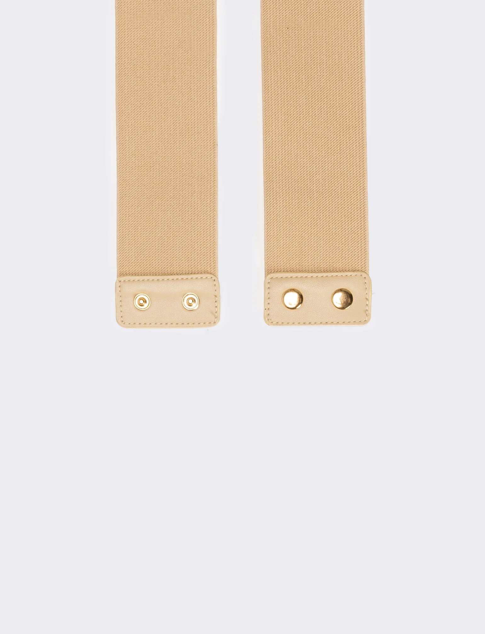Cintura donna elastica con impunture di paglia - Beige - Image 2
