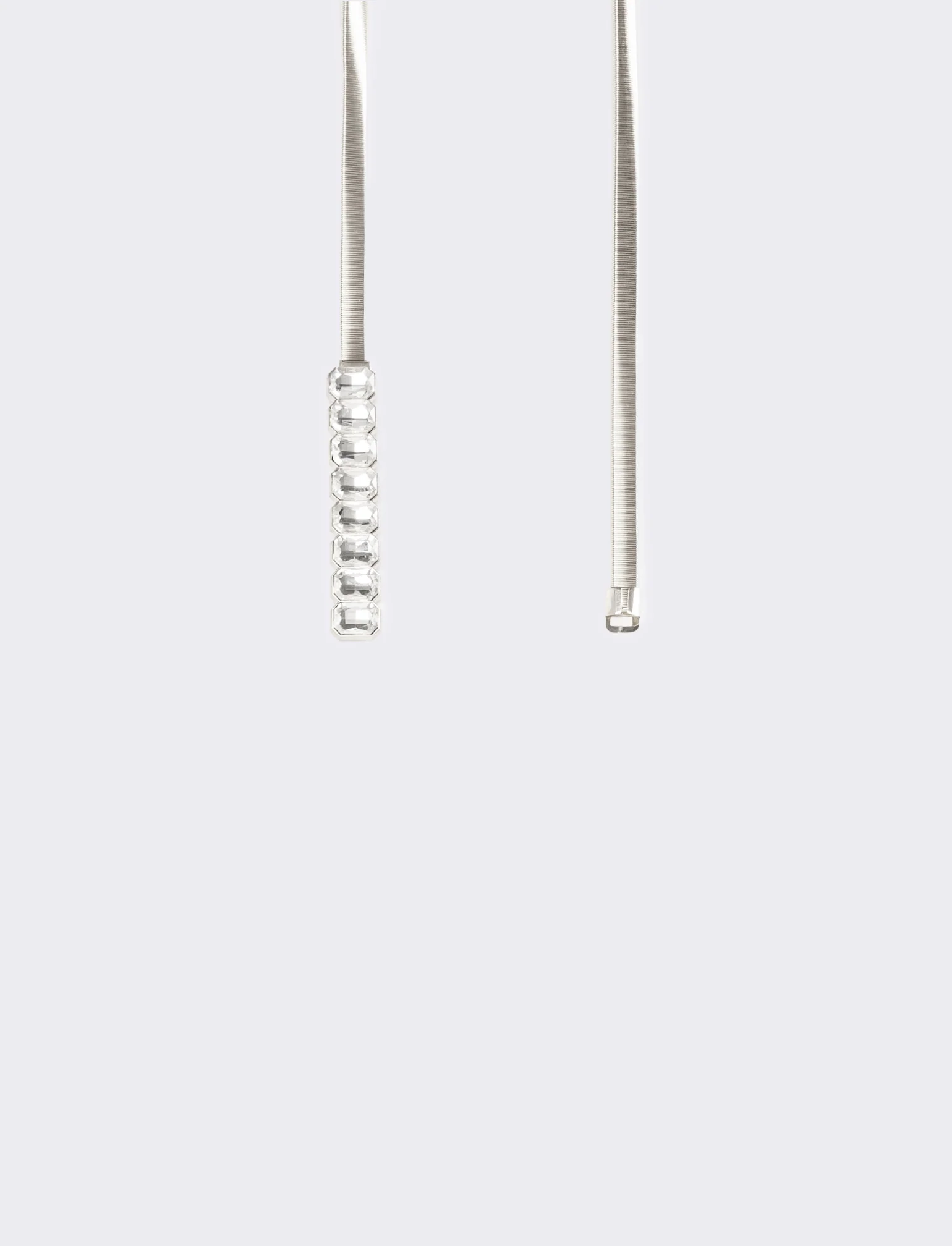 Cintura donna elastica in metallo con fibbia strass - Argento - Image 2