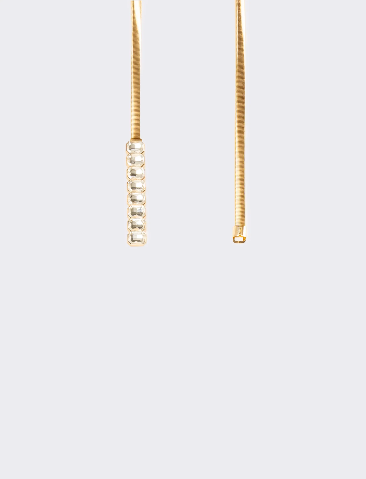 Cintura donna elastica in metallo con fibbia strass - Oro - Image 2