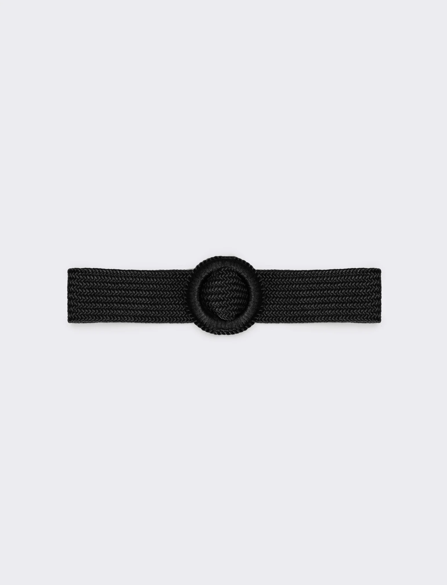 Cintura donna elastica intrecciata lucida - Nero