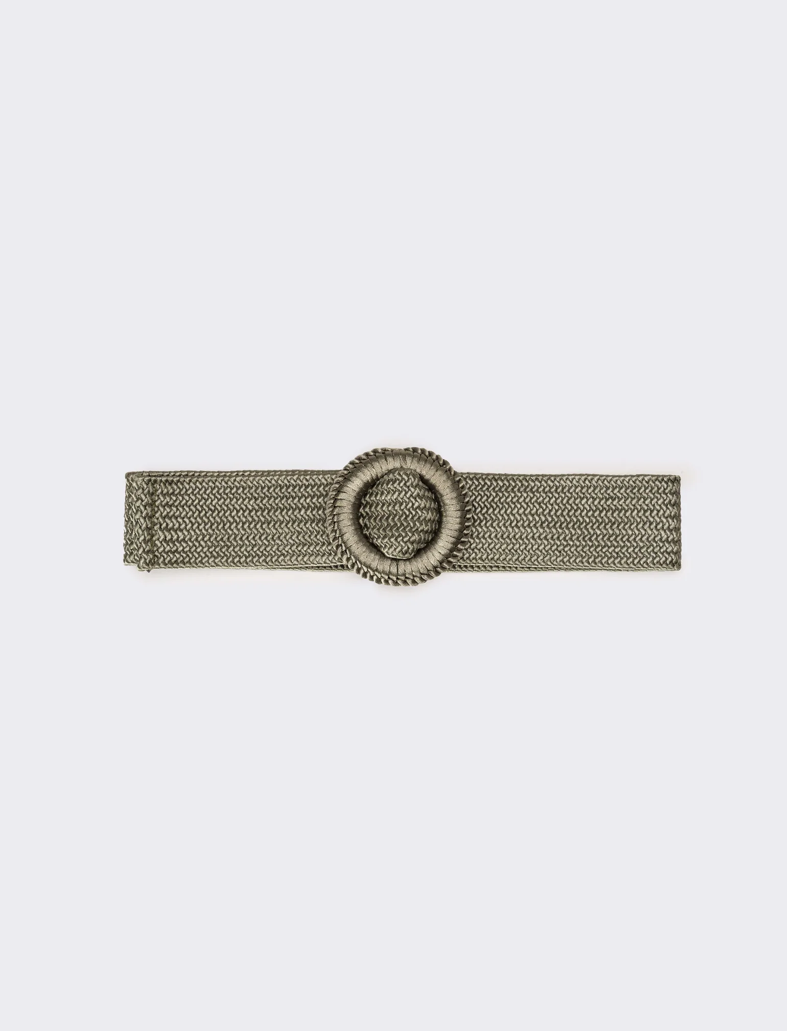 Cintura donna elastica intrecciata lucida - Verde