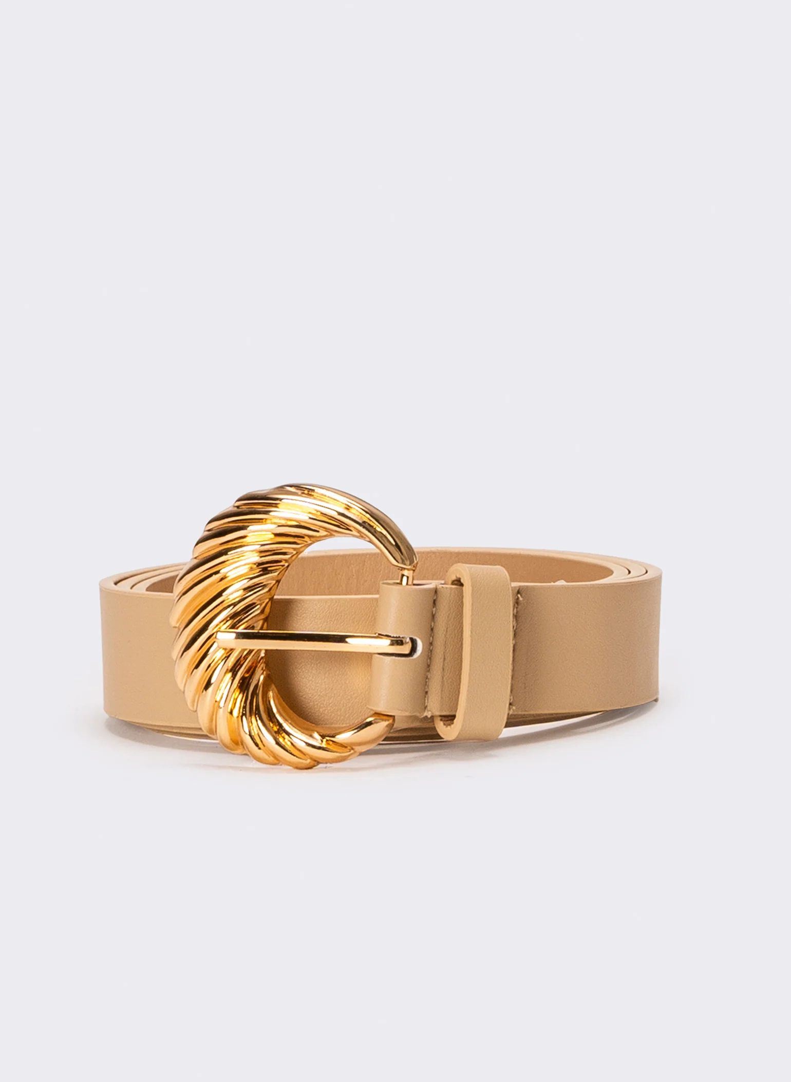 Cintura donna fibbia ventaglio - Beige