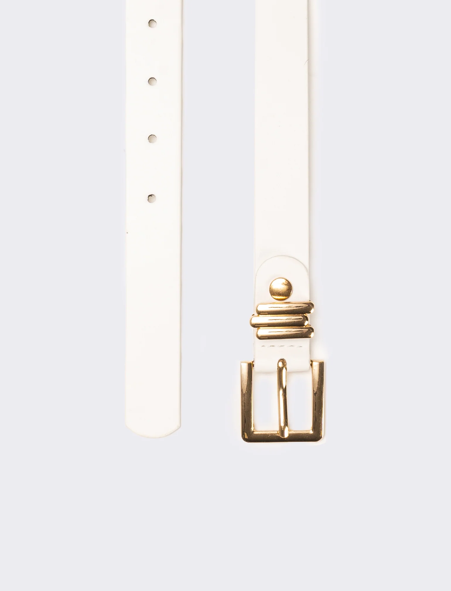 Cintura donna liscia fibbia 2,5cm - Bianco - Image 2
