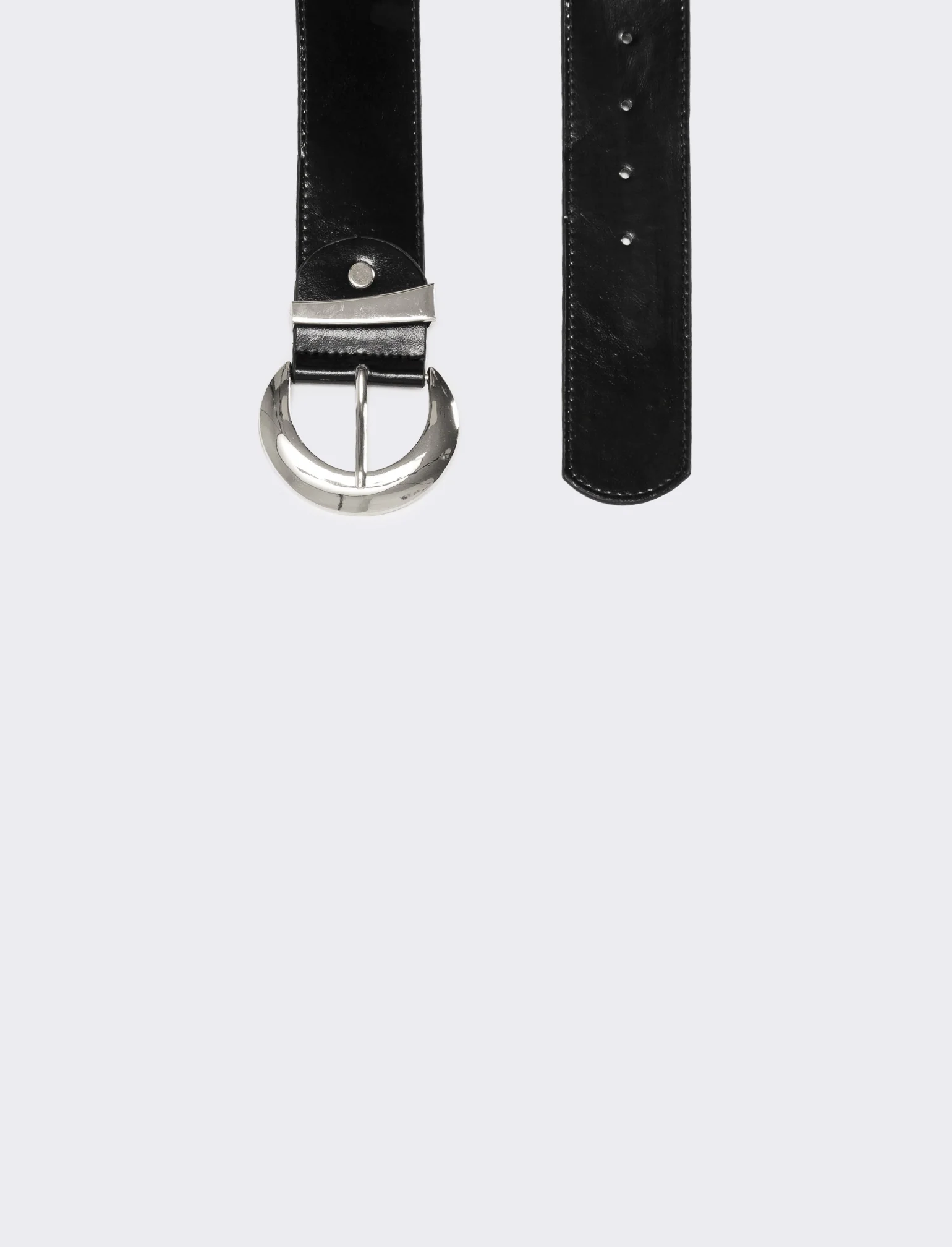 Cintura donna passante asimmetrico h 5 cm - Nero-argento - Image 2