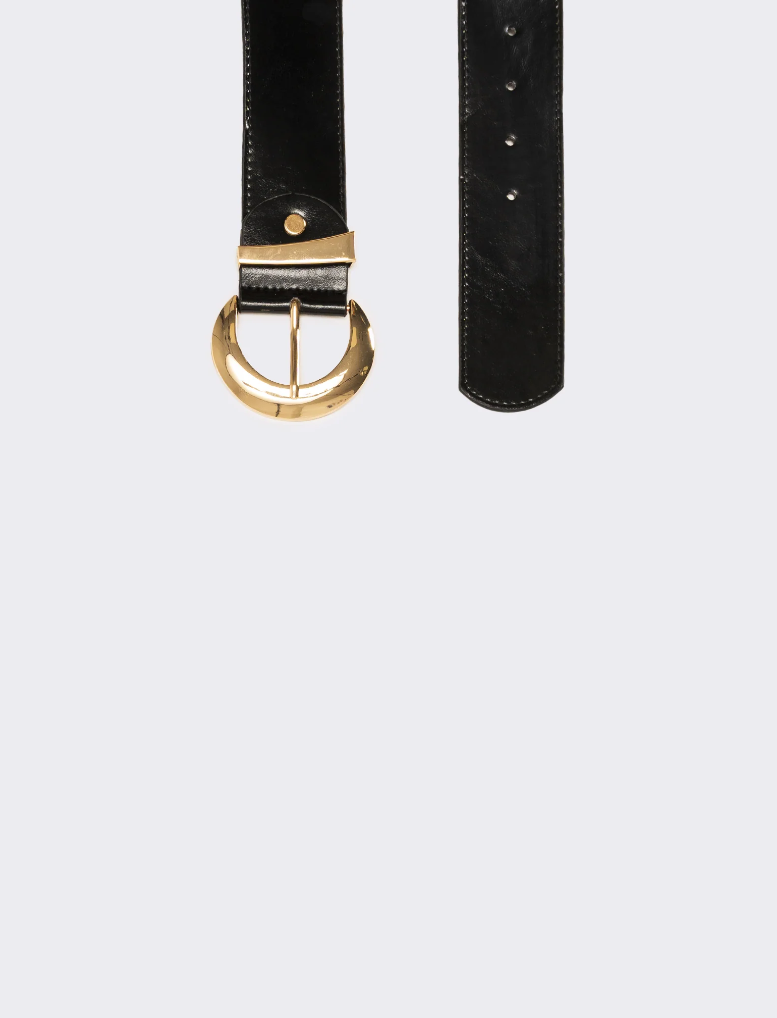 Cintura donna passante asimmetrico h 5 cm - Nero-oro - Image 2