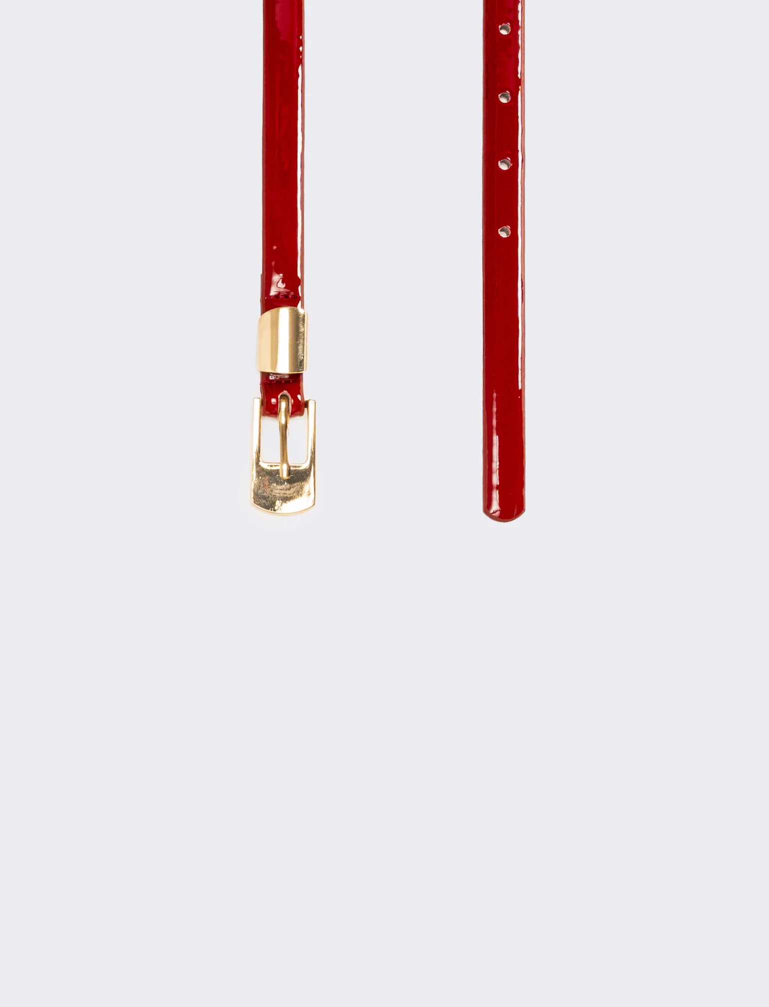 Cintura donna sottile in vernice - Rosso - Image 2