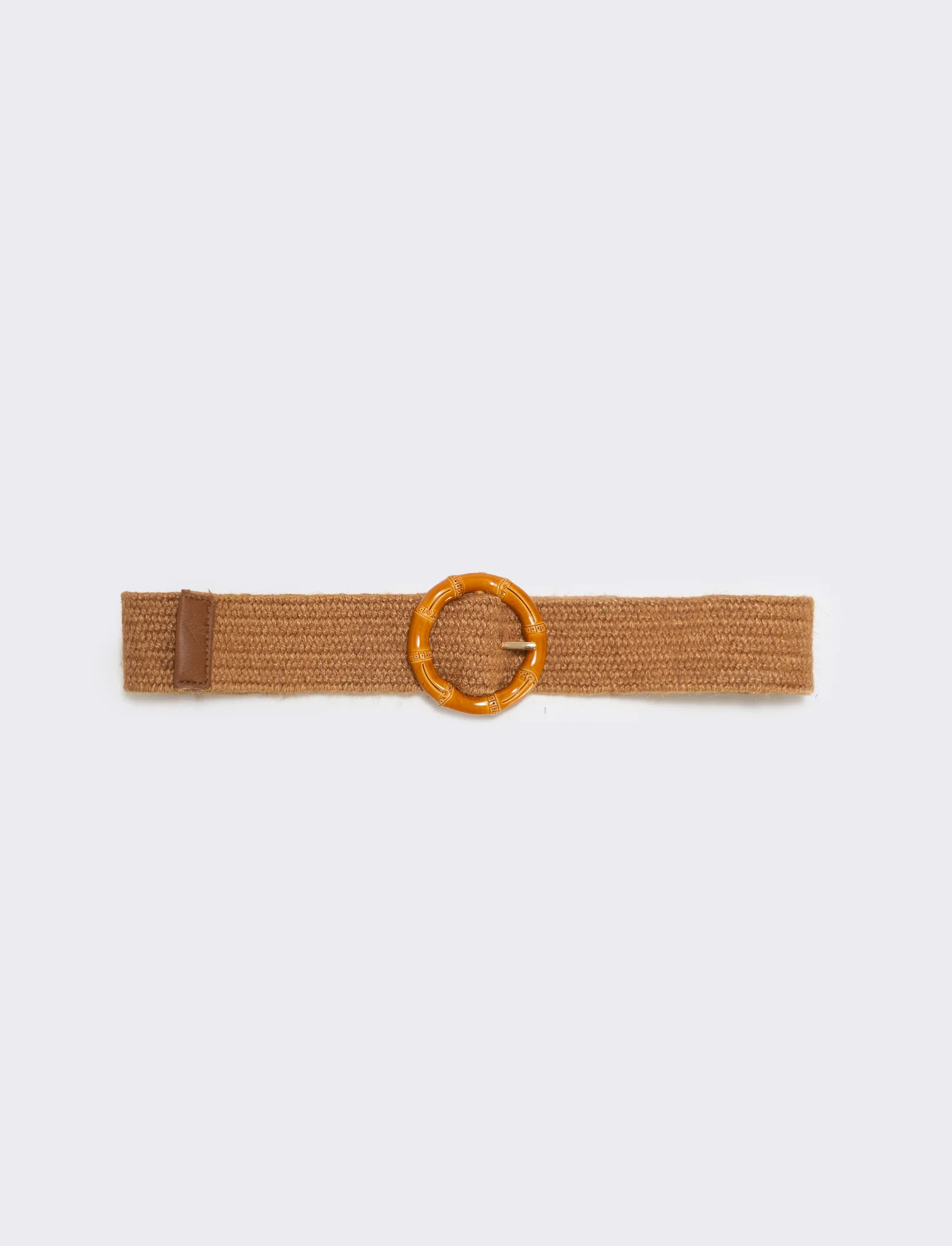 Cintura elastica effetto paglia - Marrone