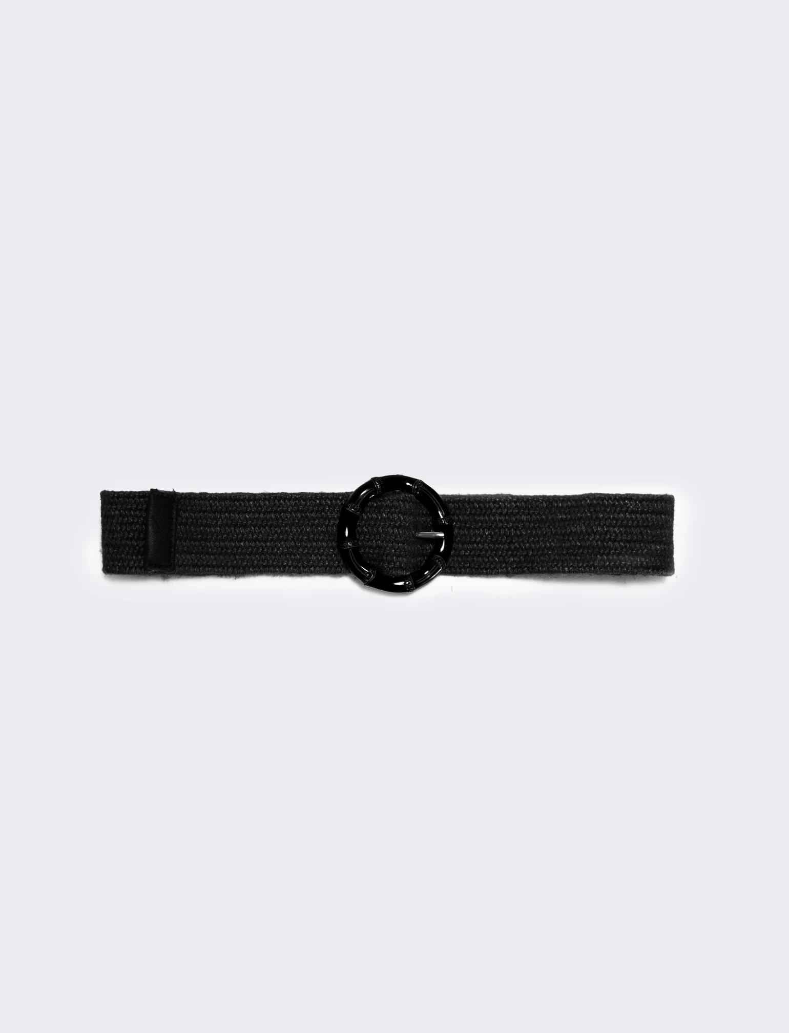 Cintura elastica effetto paglia - Nero