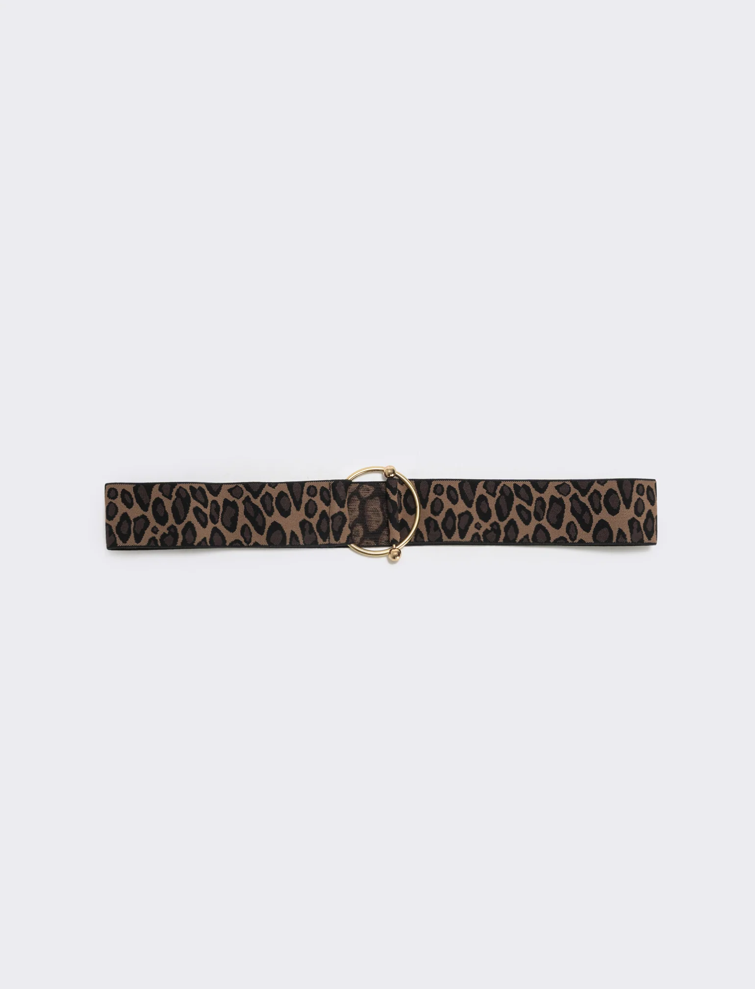Cintura elastica fibbia rotonda - Leopardato