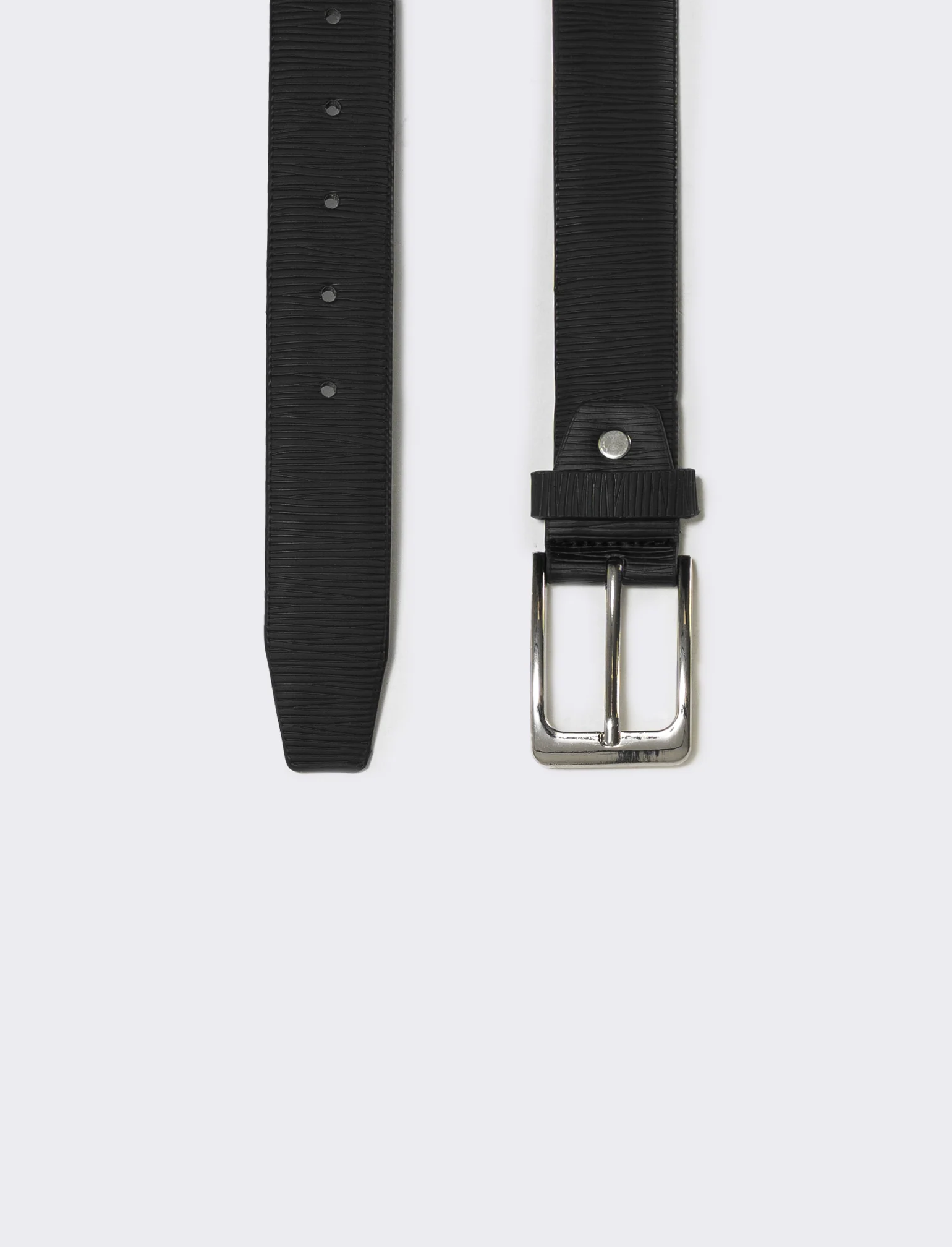 Cintura fusto rigato elegante e versatile - Nero - Image 2