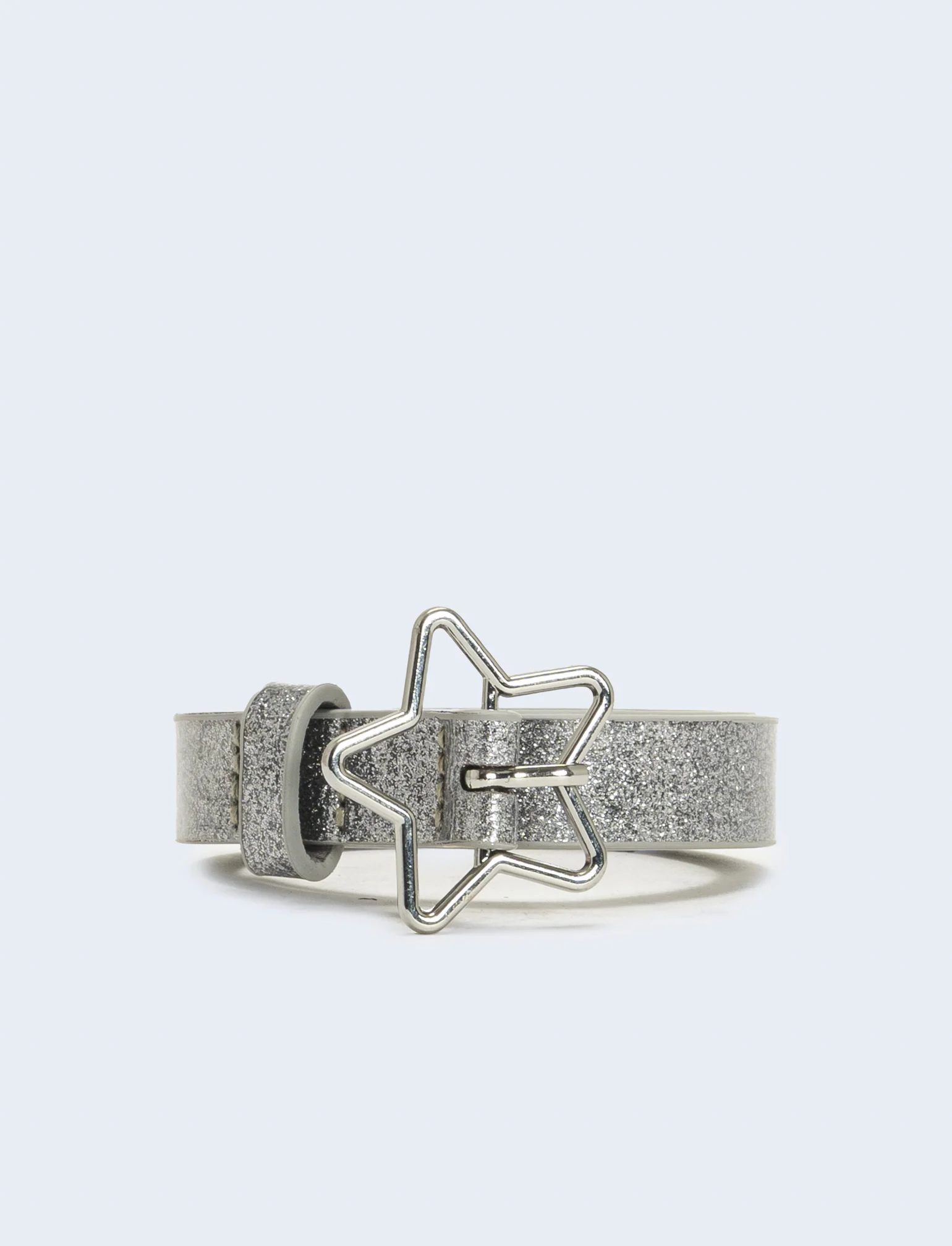Cintura glitter fibbia stella - Argento