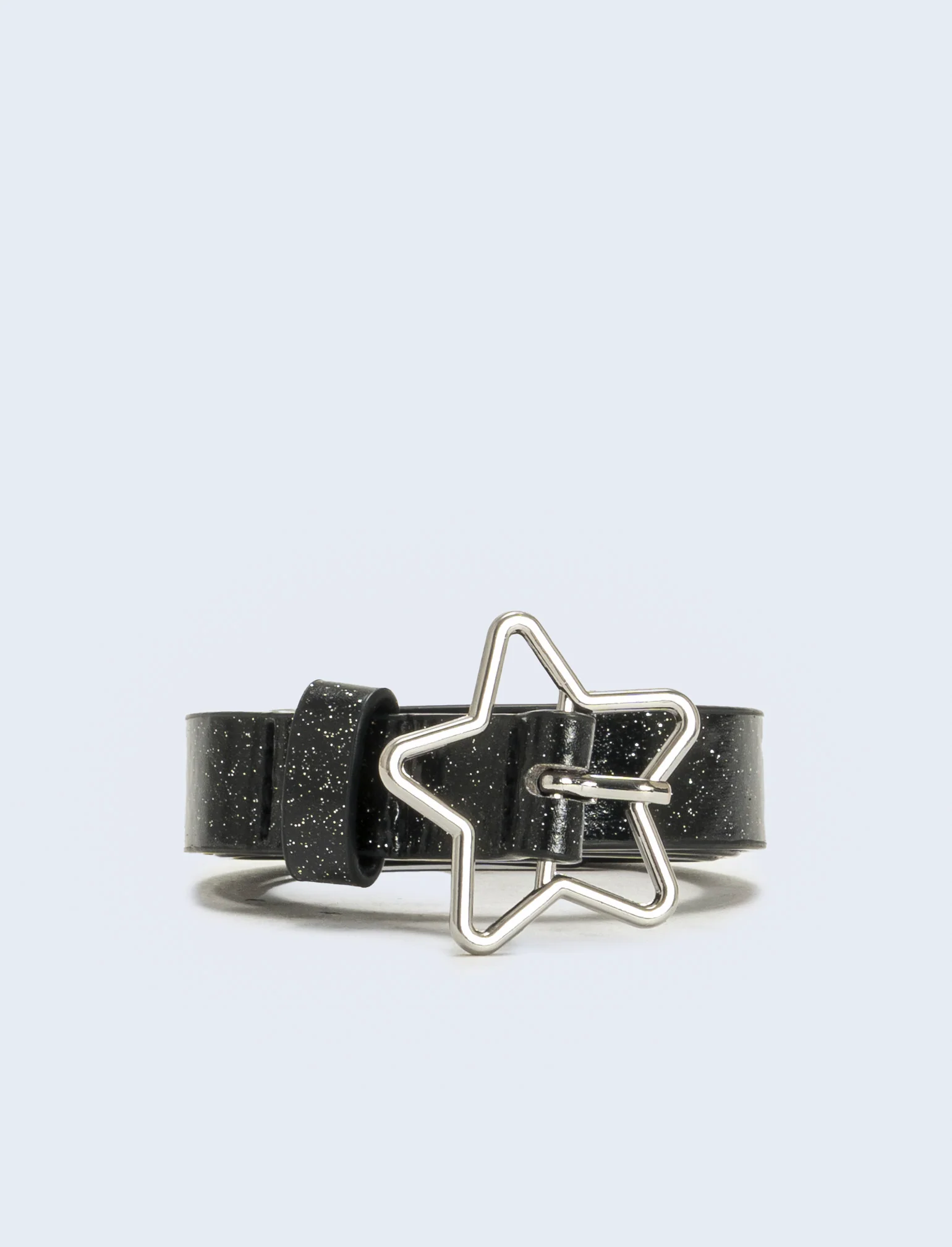 Cintura glitter fibbia stella - Nero