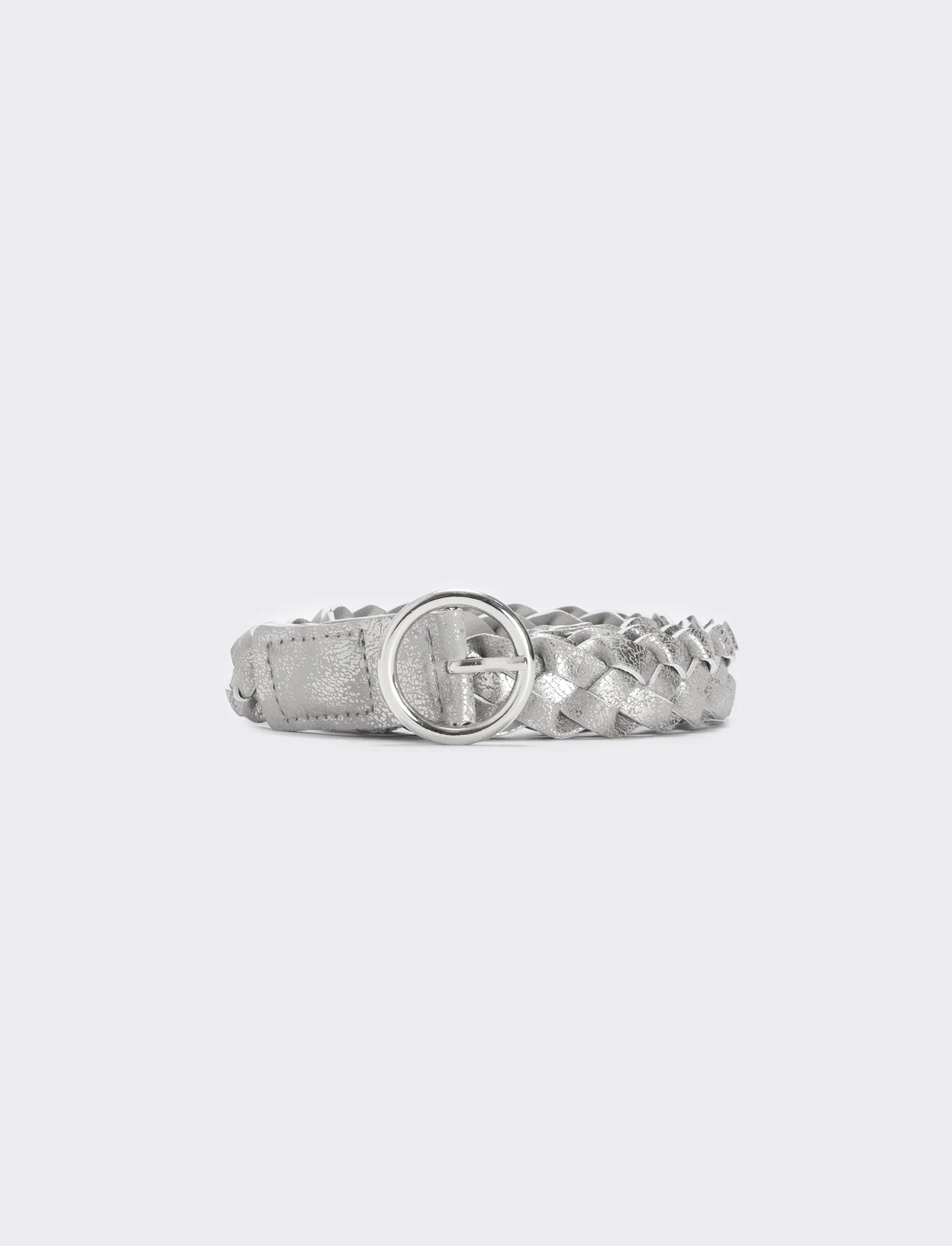 Cintura intrecciata metallizzata elegante - Argento
