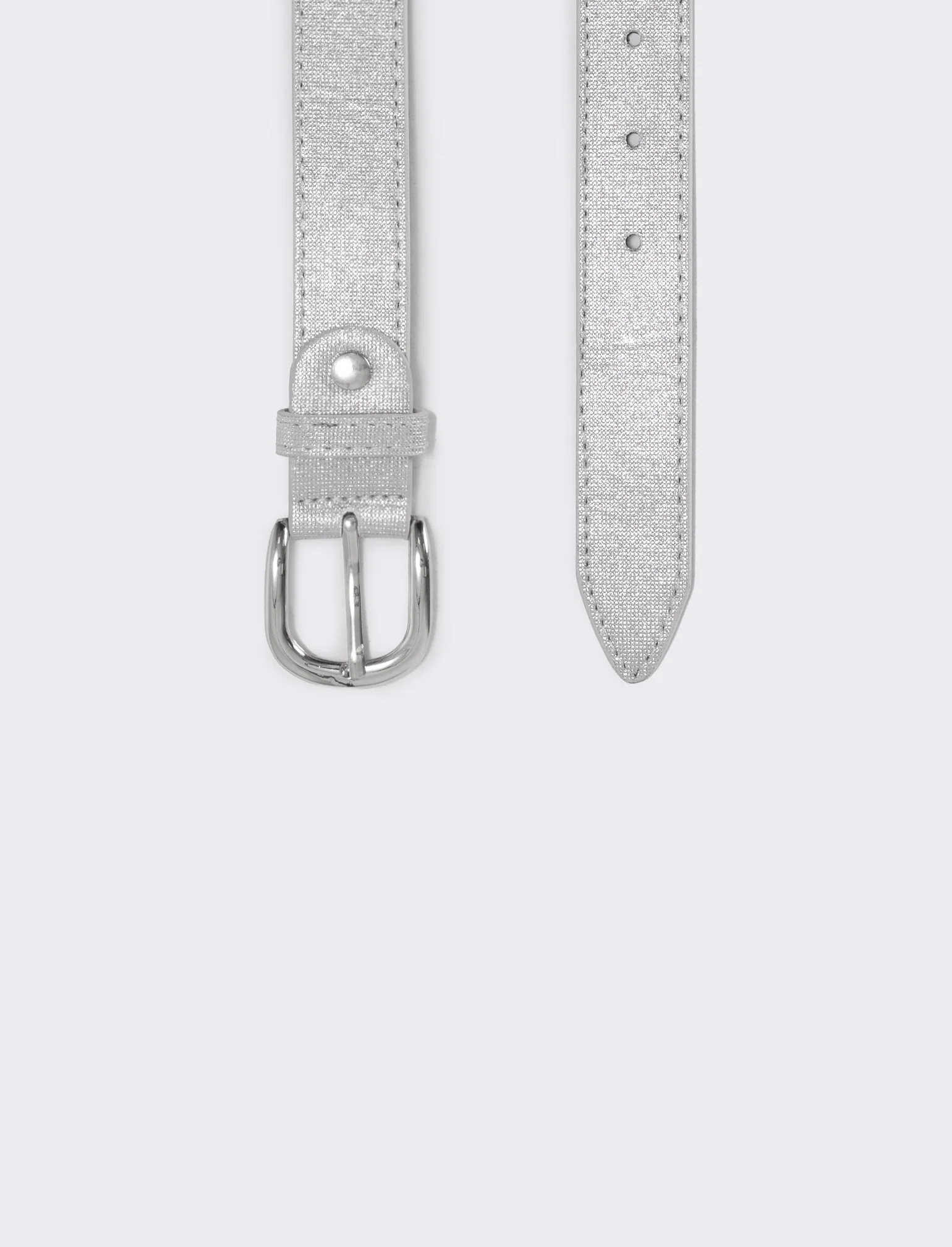 Cintura lurex basic 2,5 cm - Argento - Image 2
