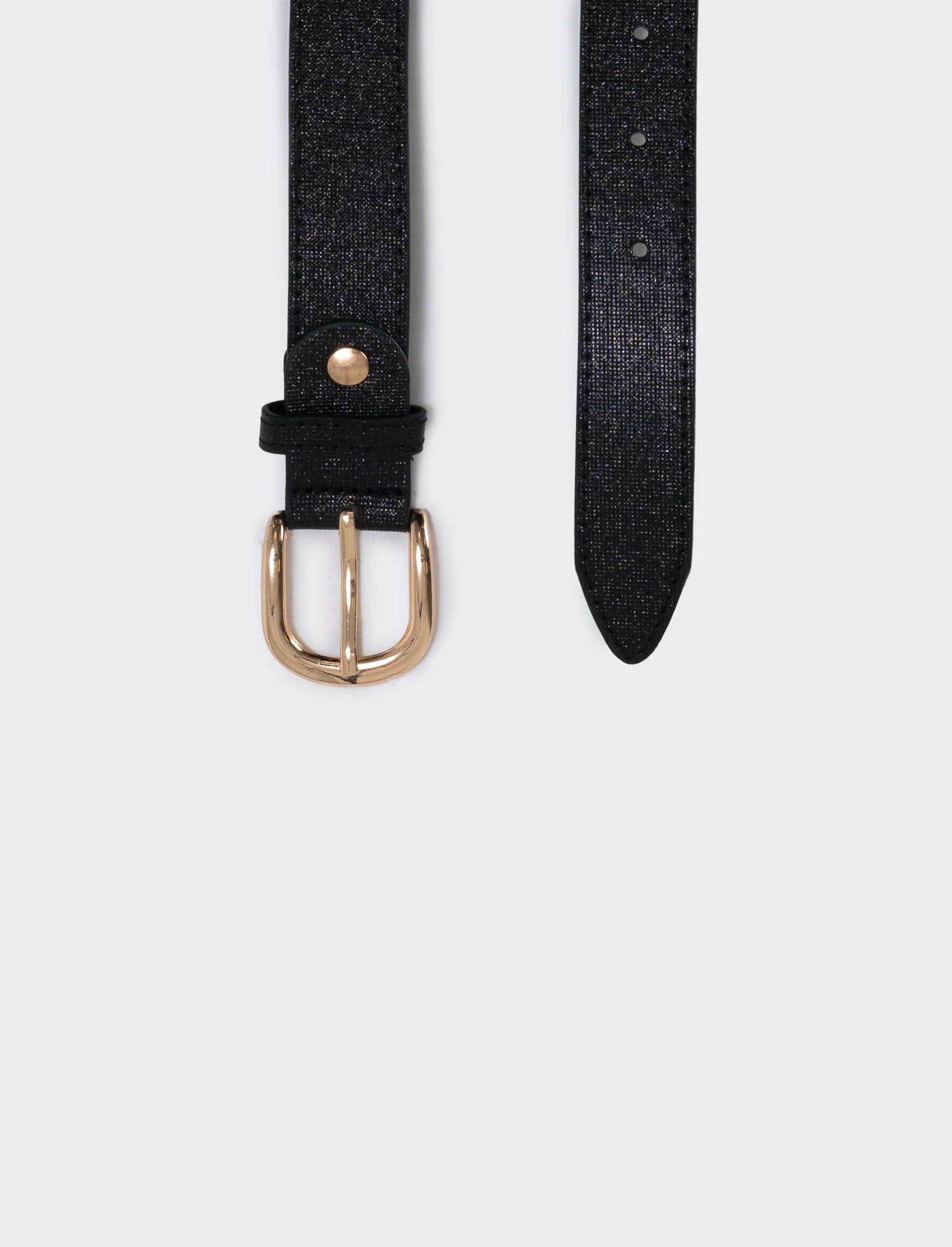 Cintura lurex basic 2,5 cm - Nero - Image 2