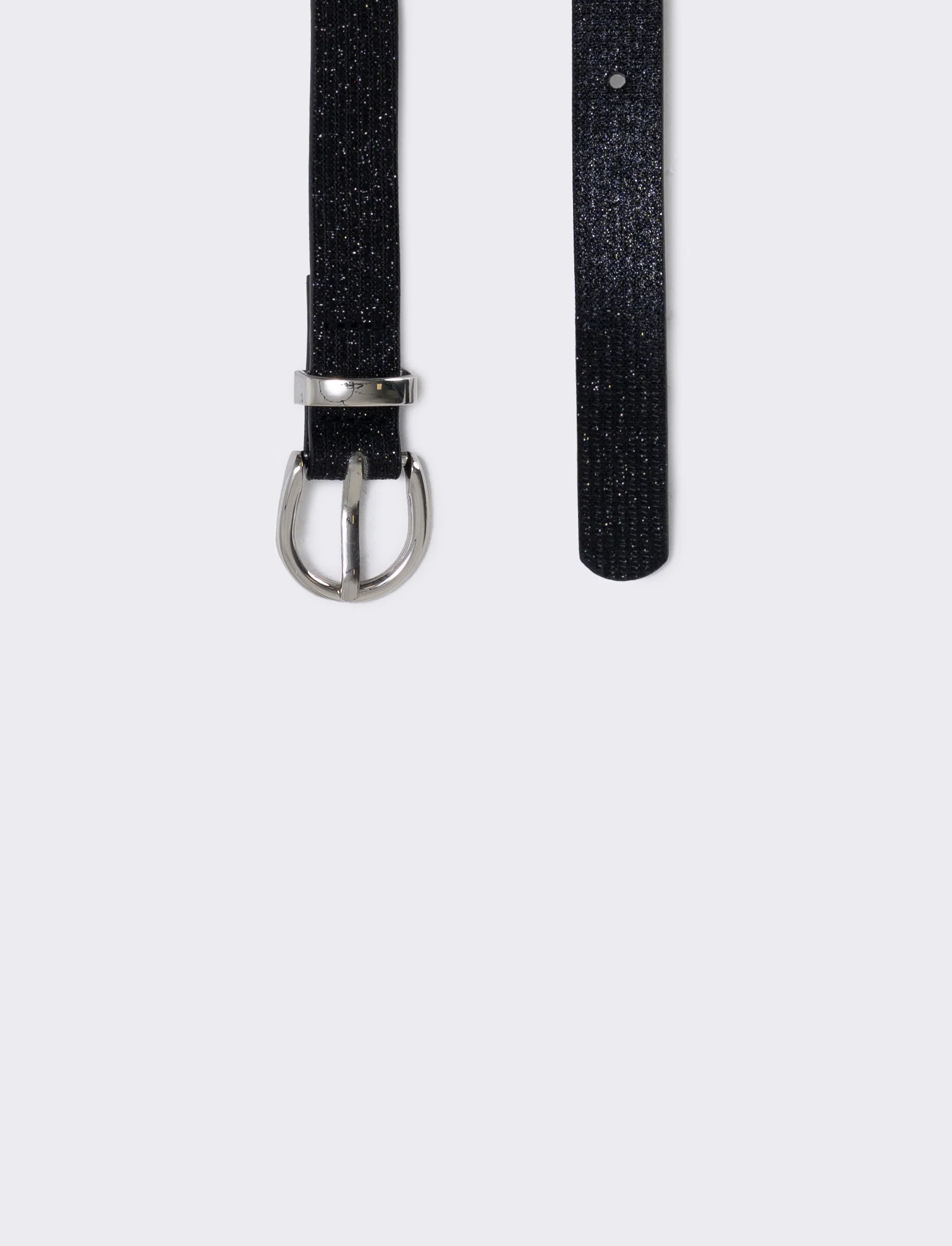 Cintura lurex con passante in metallo - Nero - Image 2