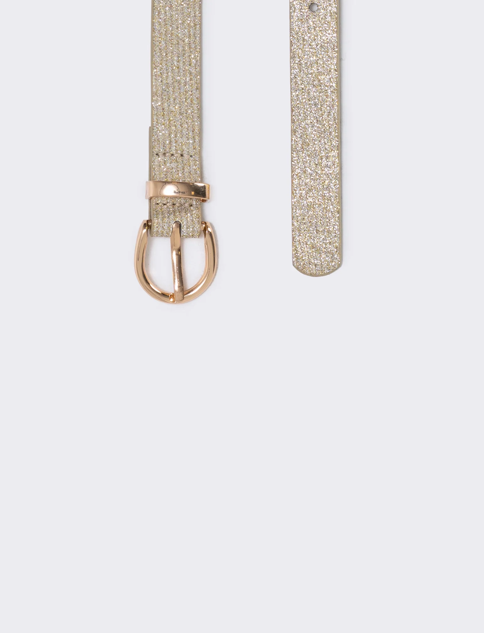Cintura lurex con passante in metallo - Oro - Image 2