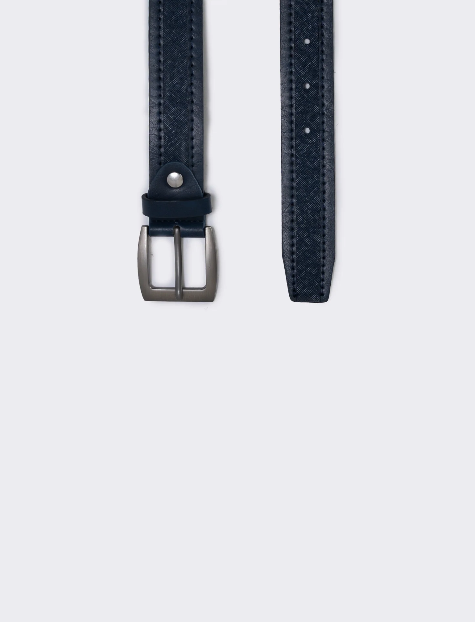 Cintura riga saffiano elegante e versatile - Blu - Image 2