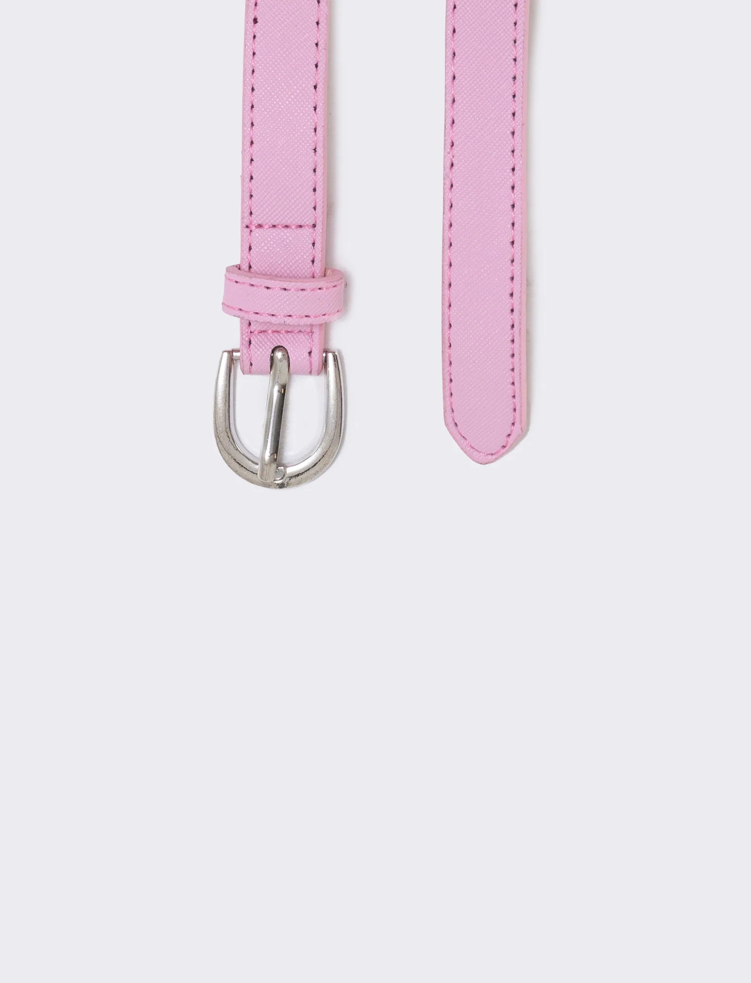 Cintura saffiano con fiorellini colorati - Rosa - Image 2